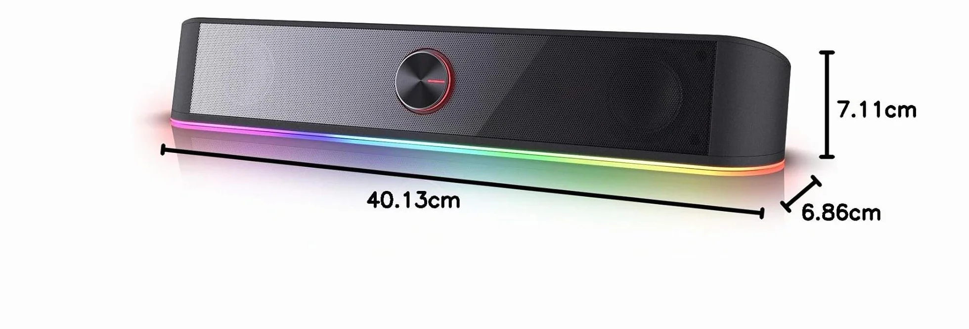 Redragon GS560 Adiemus RGB Desktop Soundbar, Altoparlante per computer a 2.0 canali con barra di illuminazione dinamica, sincronizzazione audio/luce, retroilluminato con controllo touch con manopola