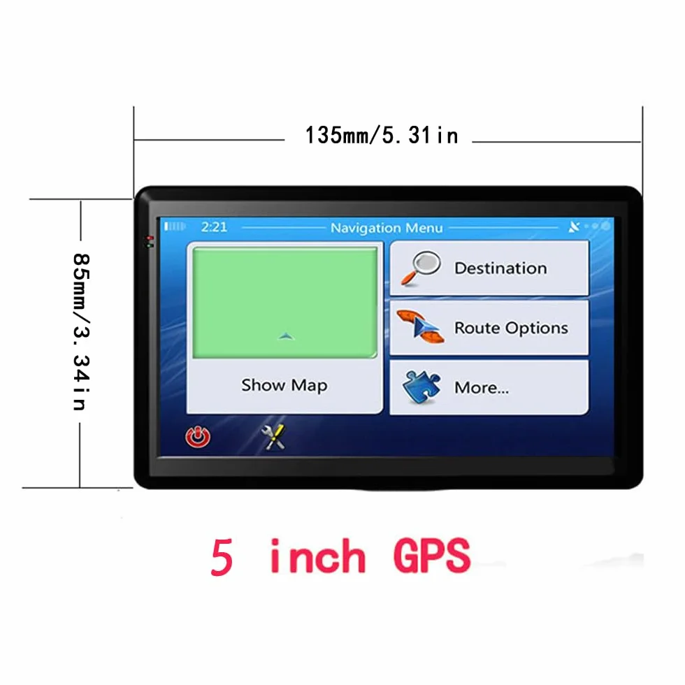 NEWFUN Navigatore Camion,Navigatore Auto,2025 5 Pollici GPS Touchsceen 8GB,con POI Avviso Guida vocale Lane Programma gratuito a vita Aggiornamento UE,per Auto Camion