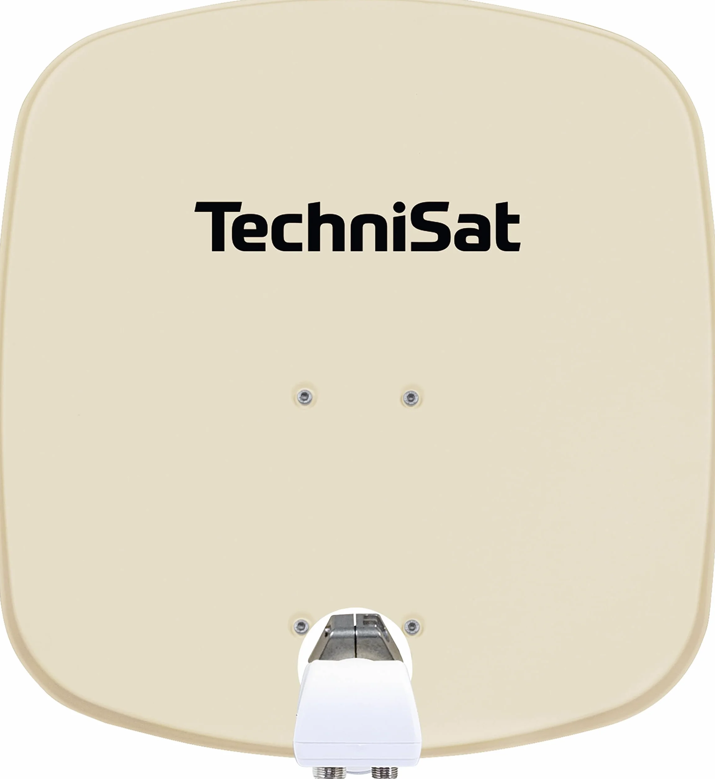 TechniSat DIGIDISH 45 - Parabola satellitare per 2 partecipanti (parabola da 45 cm con supporto a muro e Universal-Twin-LNB in un alloggiamento resistente alle intemperie) beige