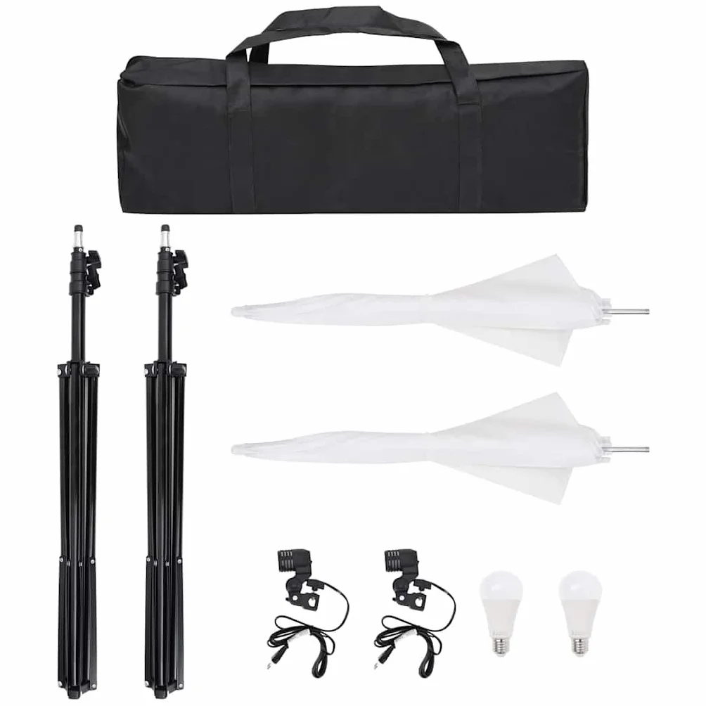 vidaXL Kit per Studio Fotografico con Set di Luci e Fondale