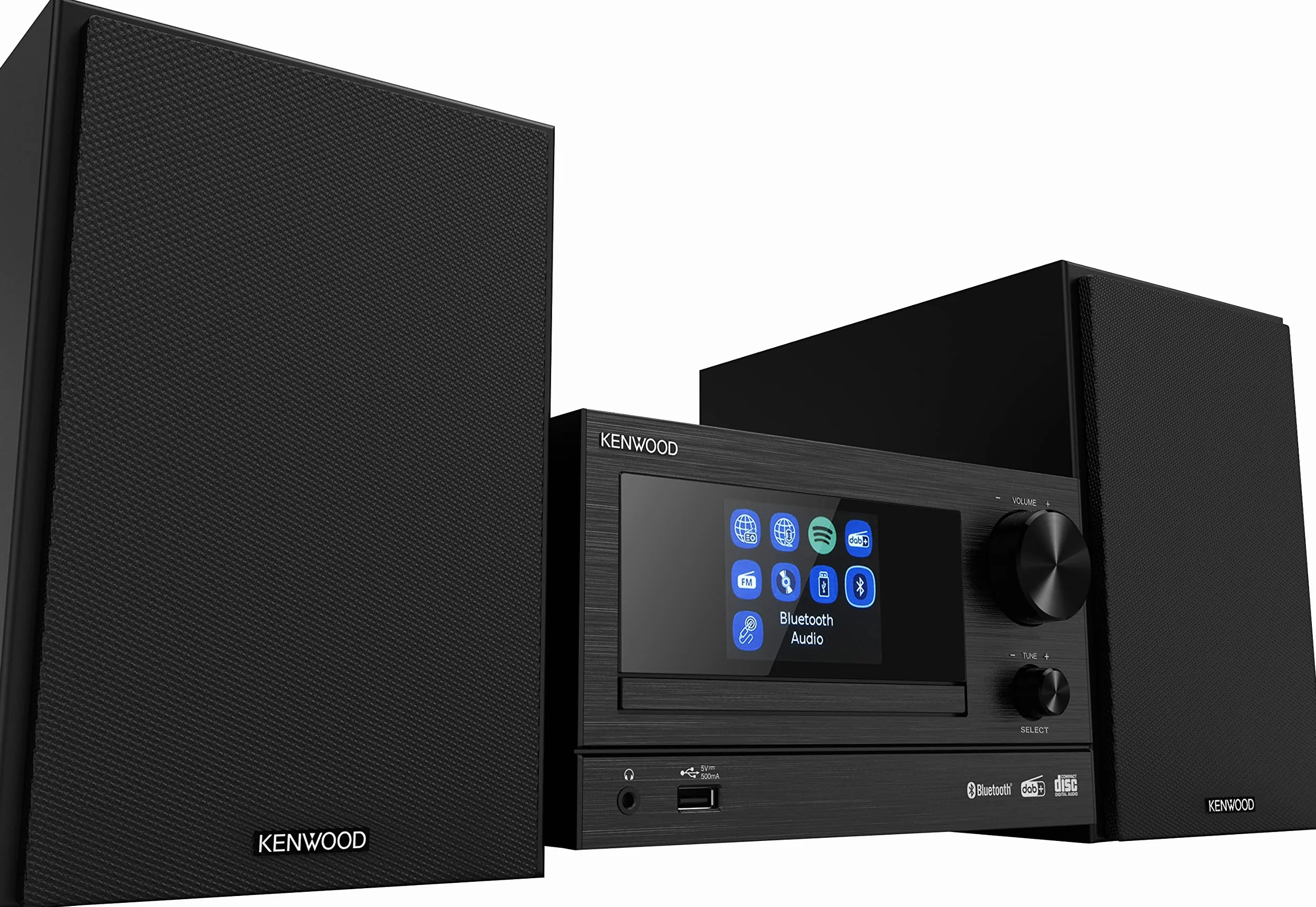 KENWOOD, Sistema Micro HiFi Stereo M-7000S, con Ricevitore Radio da Internet, DAB+ o FM, Lettore CD e Presa USB, Connessione a Spotify e Bluetooth, Podcast-Player, Funzione Radiosveglia, Black