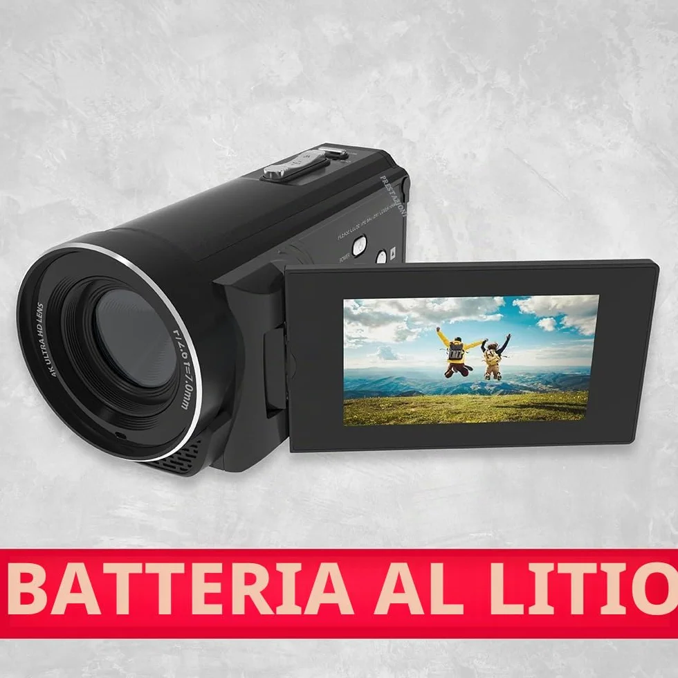 Agfaphoto - Videocamera - Realimove CC4000W - 4K, Schermo LCD Articolato IPS da 3", Zoom Digitale 18X, Impermeabile fino a 5 m, Stabilizzazione Elettronica, Batteria al Litio – Nero