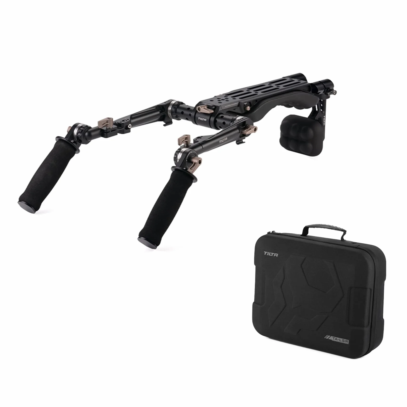 TILTA TA-LSR-B-2 Lightweight Shoulder Rig Rosette Handgrip Dual Baseplate per Sony A1 A7S III A7M4 FX3 R5 R5C GH6 Red Komodo