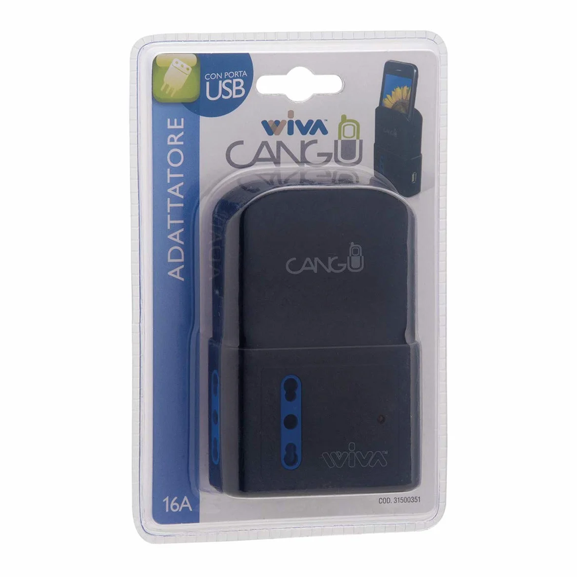 CARICABATTERIE UNIVERSALE PER CELLULARI CON TASCA CANGU