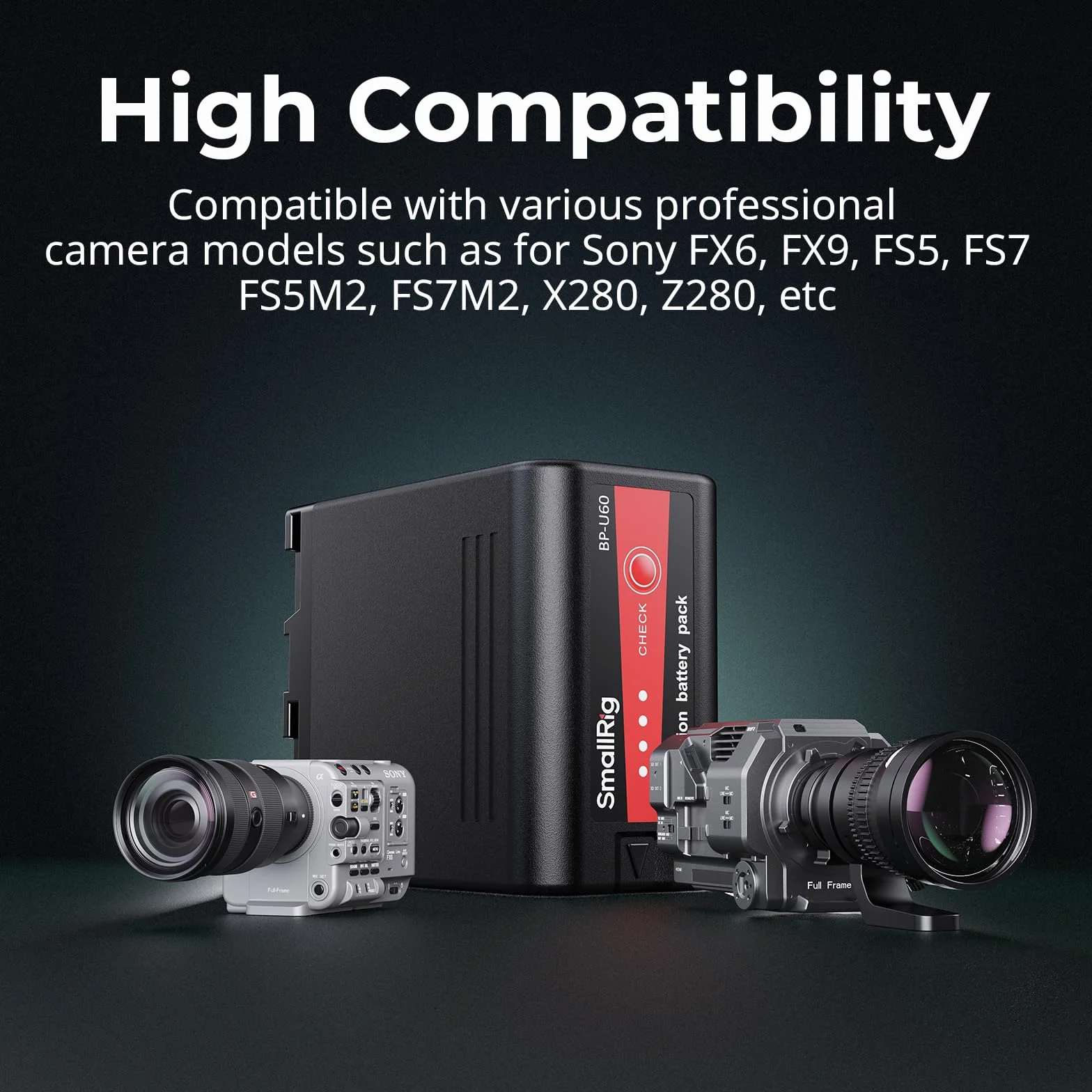 SMALLRIG Batteria con Indicatore di Batteria, Batteria Sostitutiva da 99 Wh / 6800 mAh per Videocamera per Sony FX6, FX9, FS5, FS7, FS5M2, FS7M2, X280, Z280-4670