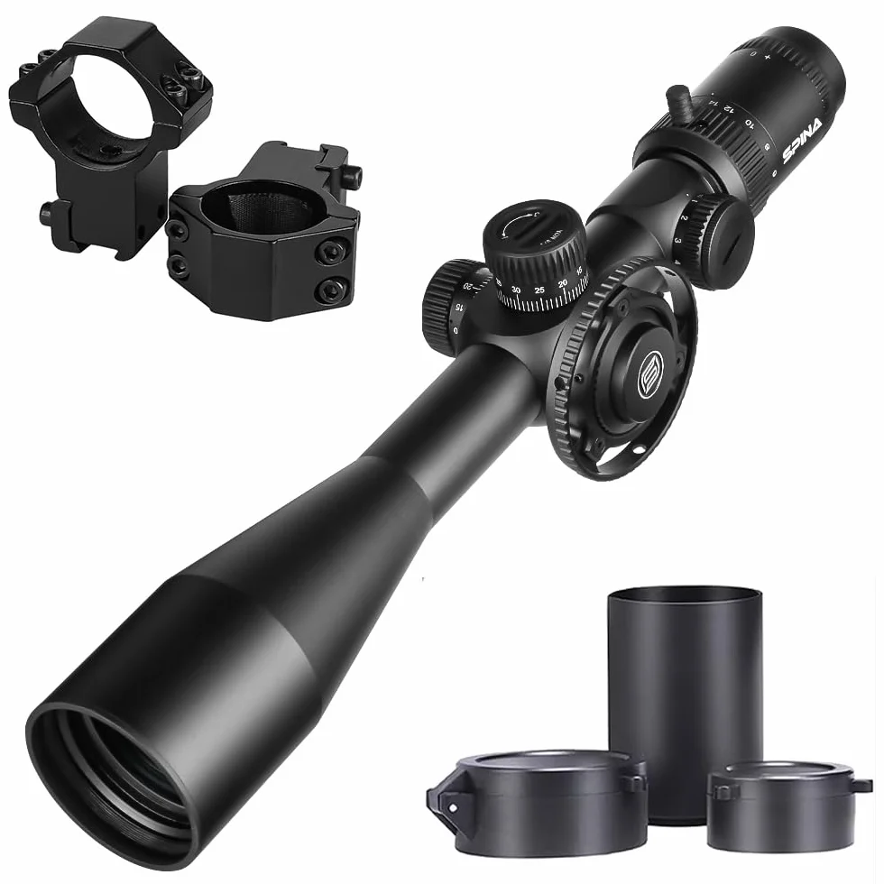 SPINA OPTICS 6-24x50 FFP Primo Focal Plane Riflescope Mil-dot Parallasse Tubo 30mm Nero