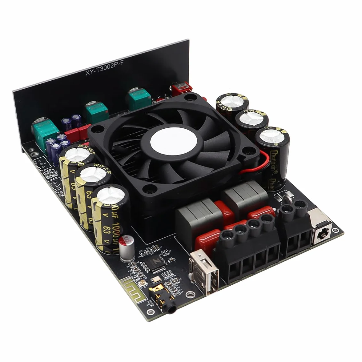 Placa amplificadora T3002P, chip TPA3255, 300 W x 2, módulo amplificador de audio con altavoz Bluetooth estéreo DC19-51 V y carcasa.