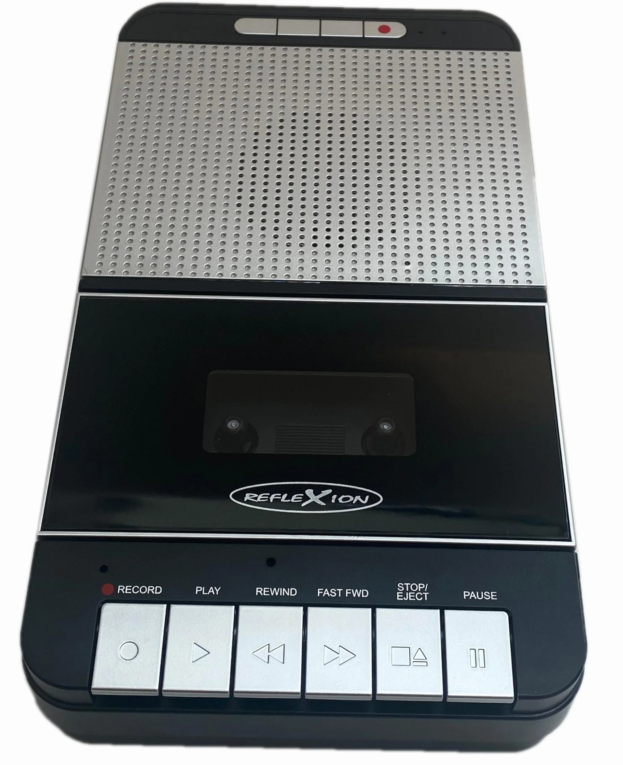 Reflexion CCR8018 - Registratore a cassette retrò con attacco USB MP3, portatile con microfono, altoparlante, AUX-IN, uscita cuffie, funzionamento a batteria e alimentazione | registrazione one-touch