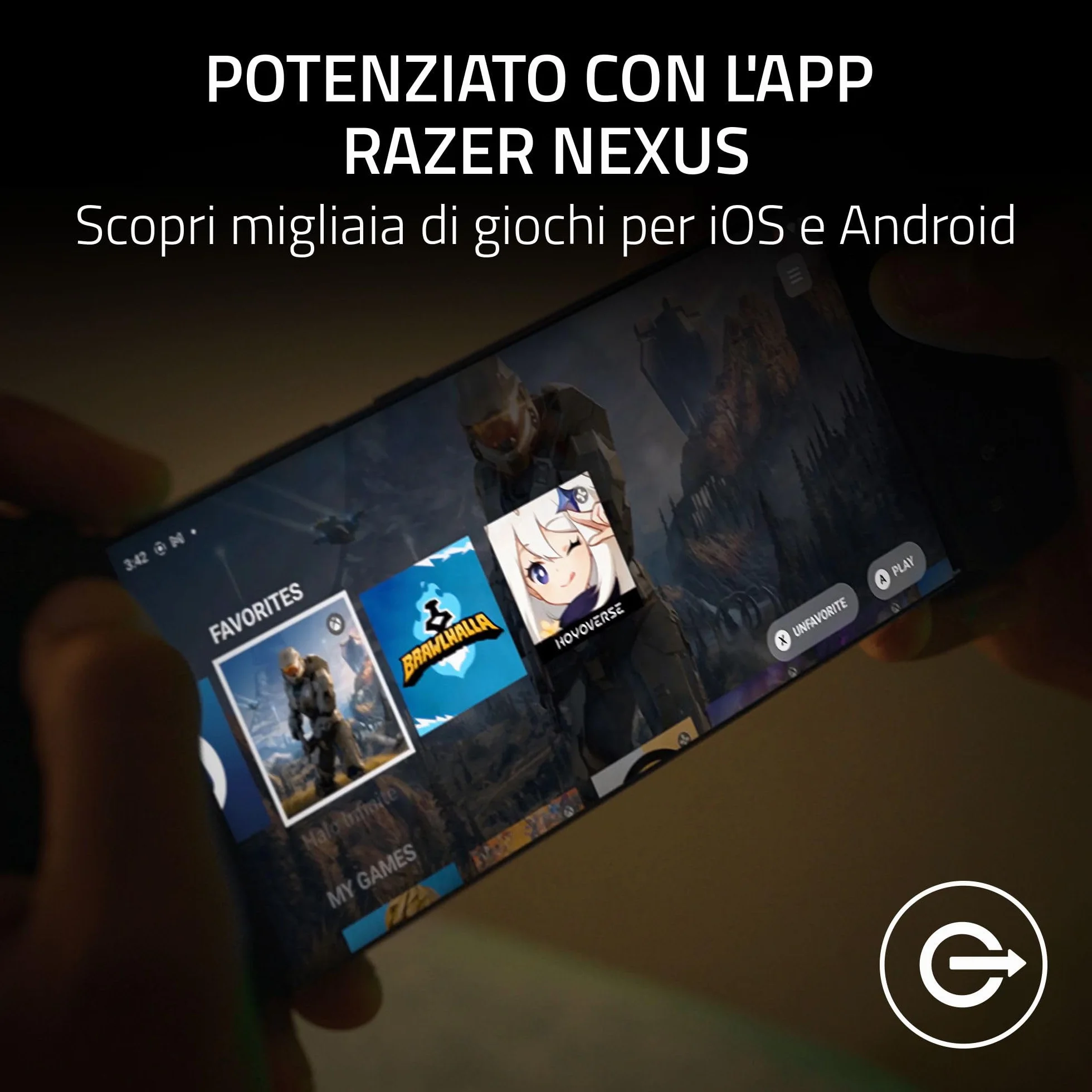 Razer Kishi V2 - Controller di gioco mobile USB-C per iPhone e Android (pulsanti d'azione mecha-tattili, D-Pad, stick analogici, jack audio da 3,5 mm, bassa latenza, RGB) Nero