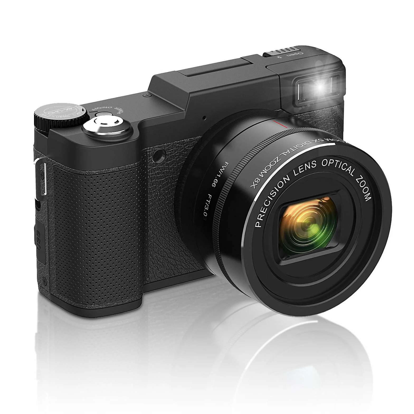 Fotocamera Digitale 4K per Fotografia, Fotocamera per Vlogging con Messa a Fuoco Automatica UHD da 48 MP con Schermo Ribaltabile a 180° da 3,0, Zoom Ottico 5X e Zoom Digitale