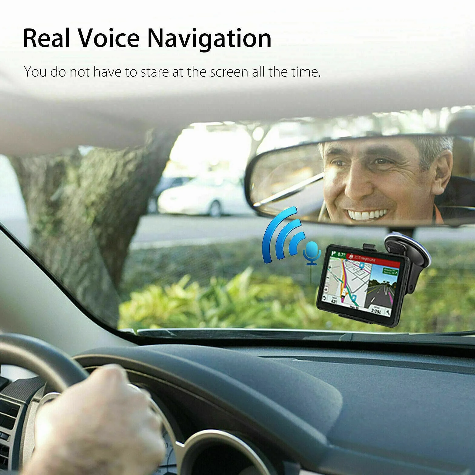 Riloer Navigatore GPS per Auto Portatile da 7 Pollici per Camion, Auto, Touch Screen Capacitivo, con Mappa ad Alta Definizione, FM, Console per Auto 3D