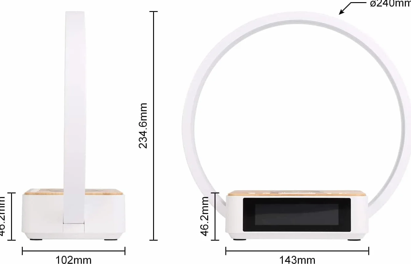 blonbar Lampada Da Comodino Con Caricabatterie Wireless Da 10 W, Luce Sveglia Con Controllo Touch Dimmerabile, Caricabatterie Wireless, 3 Livelli Di Luminosità Per Soggiorno Camera Da Letto