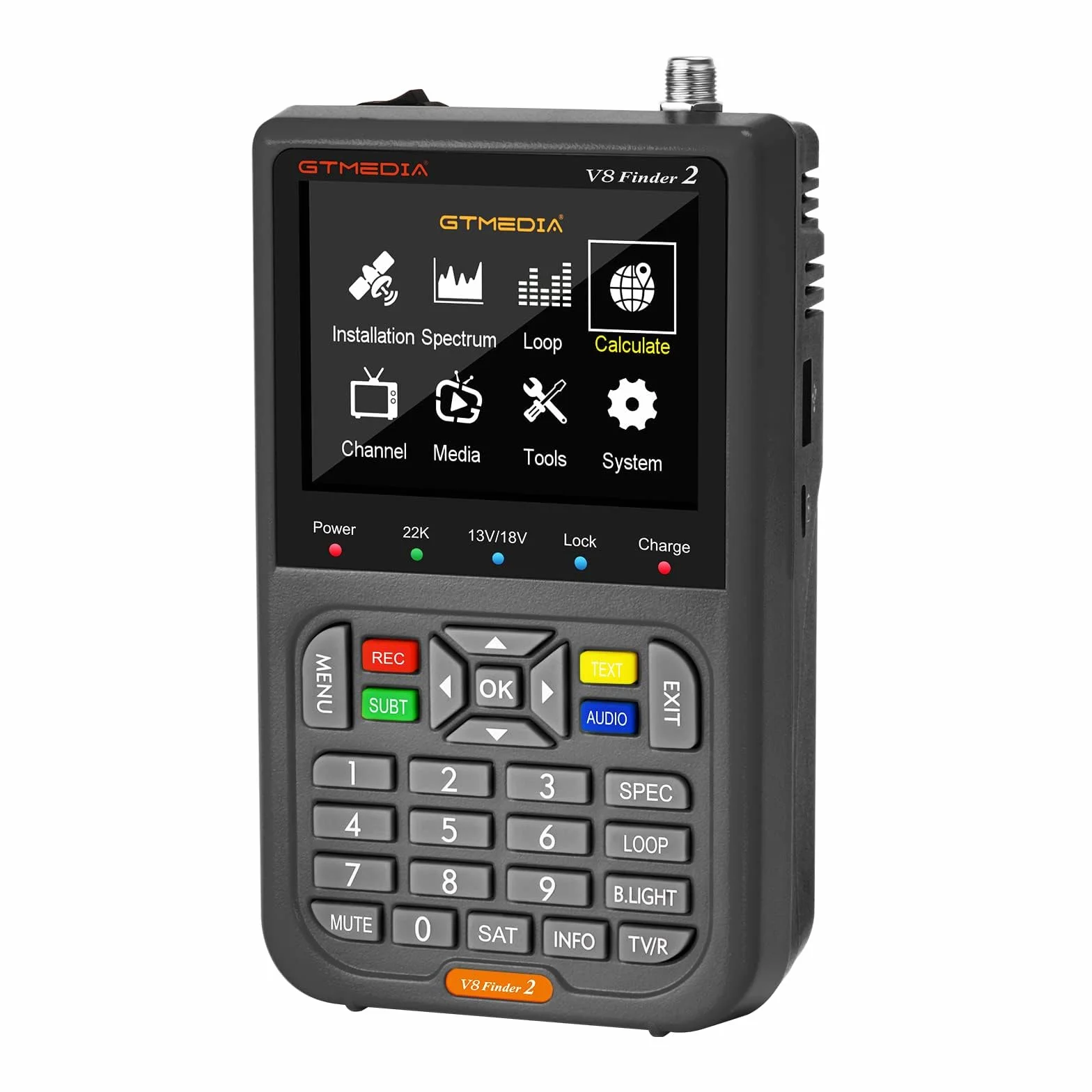 GT MEIDA V8 Finder2 Sat Finder Rilevatori di satellite TV satellitare Singal finder meter digitale Handheld DVB-S/S2/S2X satelite Misuratore riconoscimento H.264 HD Con Display LCD Da 3,5"