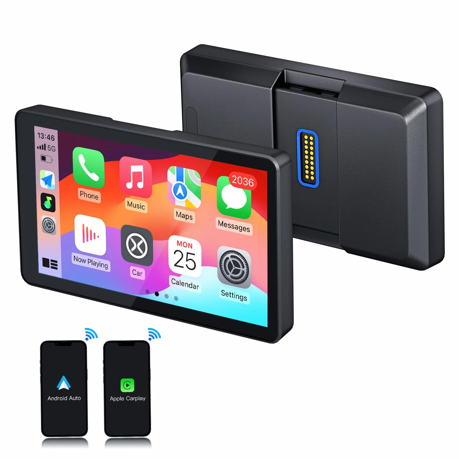 CARabc DB601 6.5'' Display touchscreen impermeabile IP68 GPS integrato Wi-Fi 5G CarPlay wireless Android Auto per moto BMW