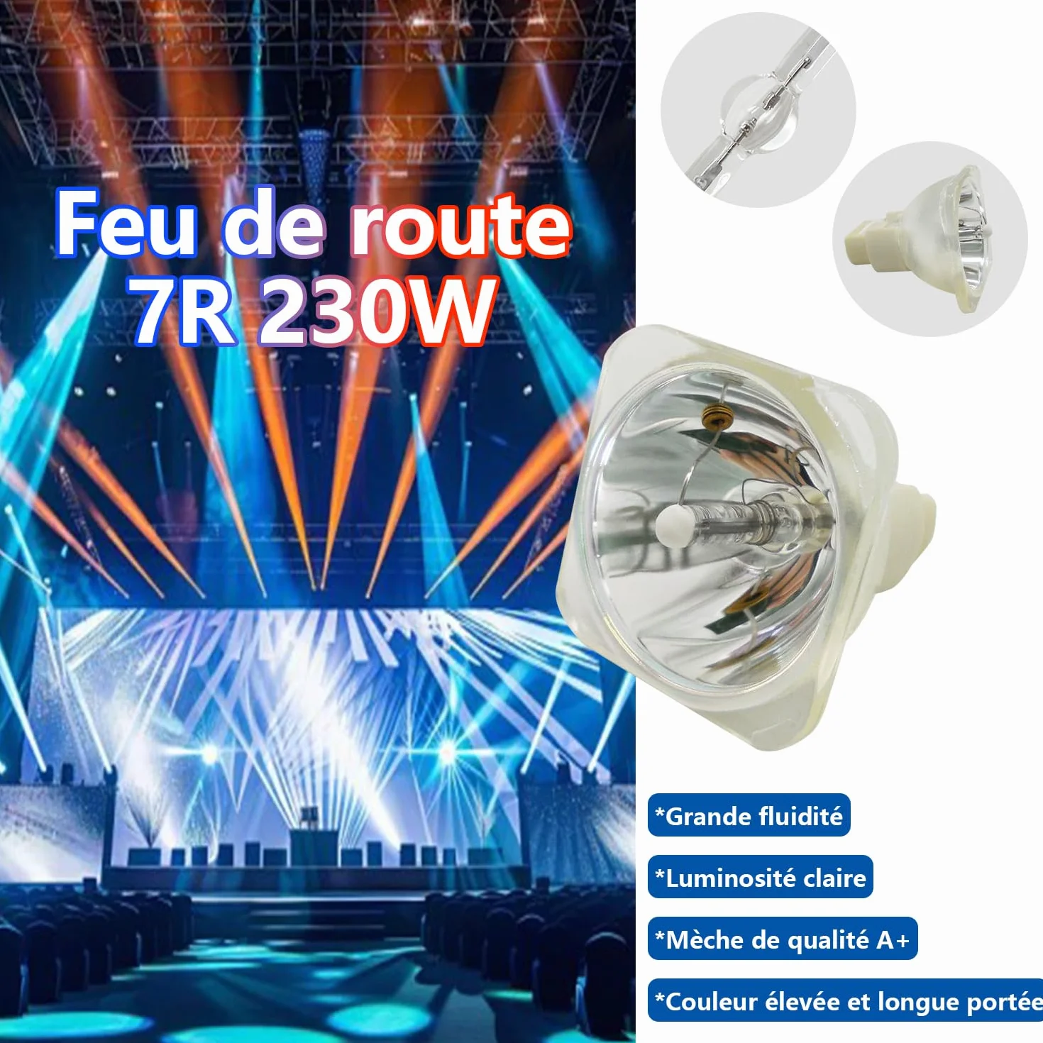 MSD Platinum Beam 230W 7R Lamp per Luce a fascio con testa mobile, Lampada 7R 230W per Teste Mobili Luci dj, Lampada da Palcoscenico Elettroniche Lampadina 230W Lampadina di ricambio