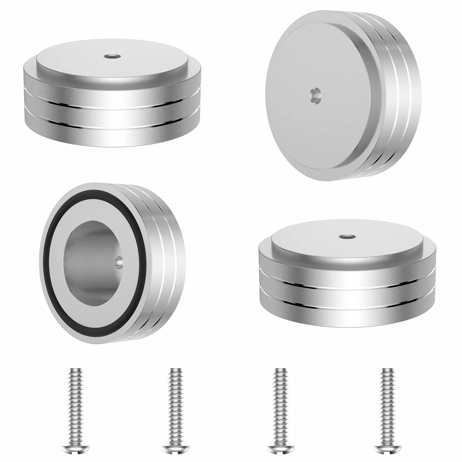 Piedini ammortizzatori HiFi in alluminio 58 x 22 mm per altoparlante argento