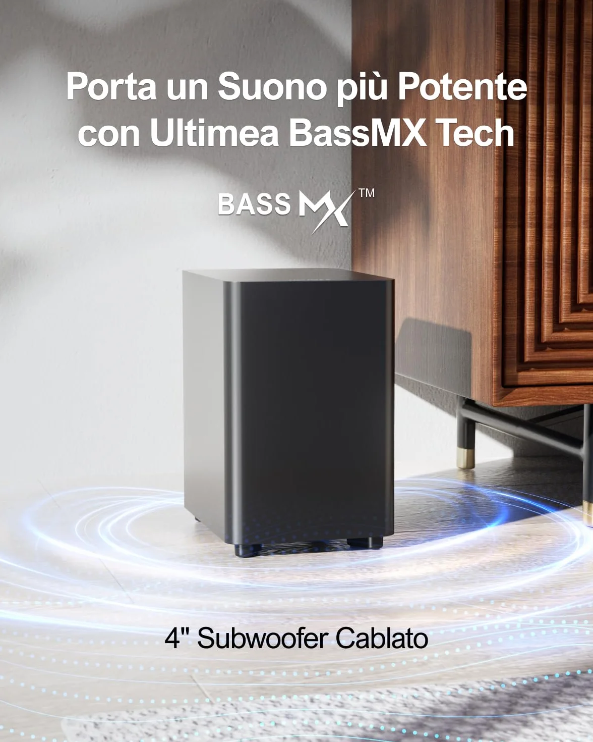 ULTIMEA 5.1ch Soundbar, Impianto Surround Virtuale per TV, App Controllo, Sound Bar per TV con Impianto Audio Home Theater, Soundbar Bluetooth con Subwoofer e 2 Altoparlanti Surround, Aura A30