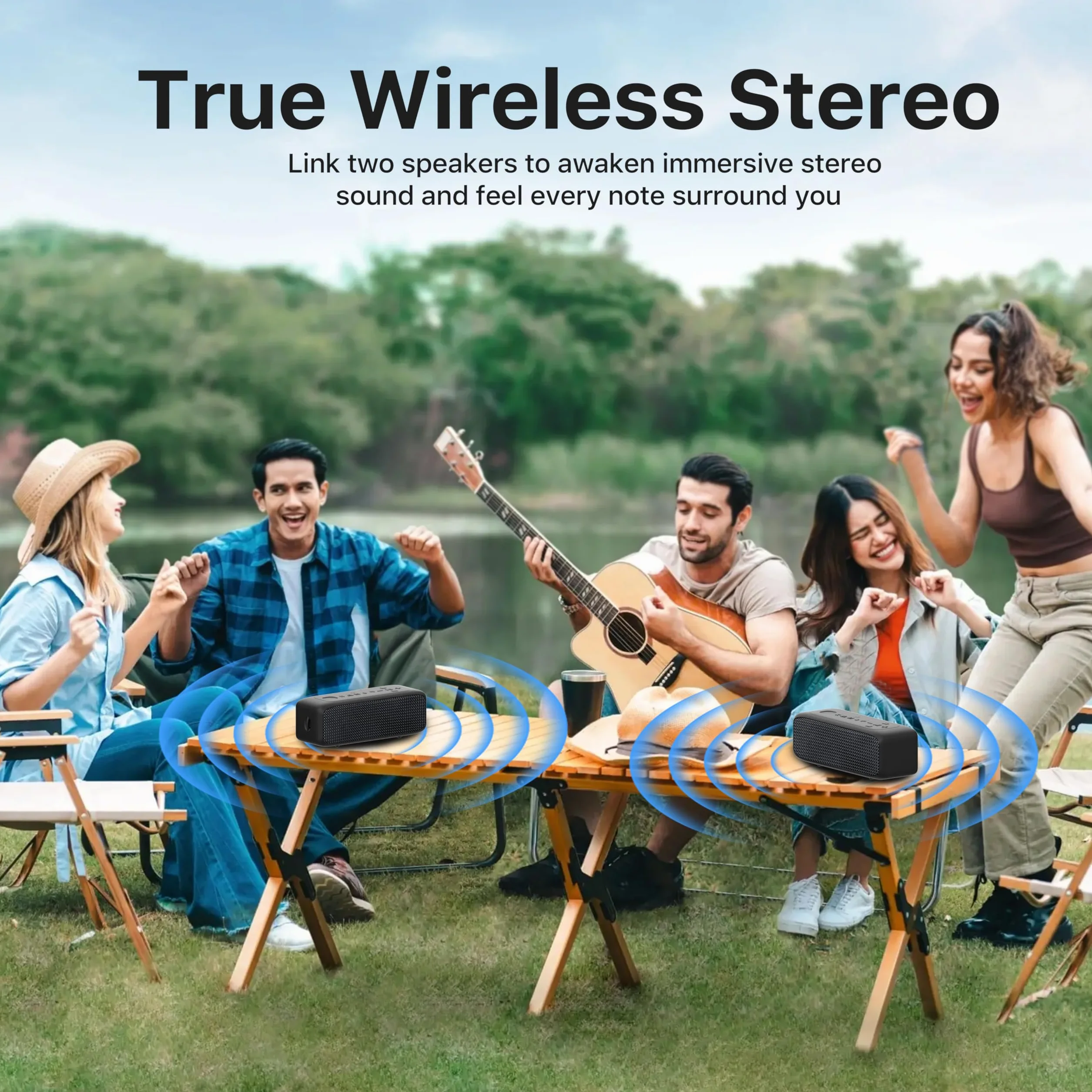 NOBIS Cassa Bluetooth 20W, Cassa Bluetooth Portatile IP68, Fino A 24H Di Riproduzione, Accoppiamento TWS, Bluetooth 6.0, Modalità EQ, Chiamate Vivavoce Con Controllo App Per Esterno e Casa