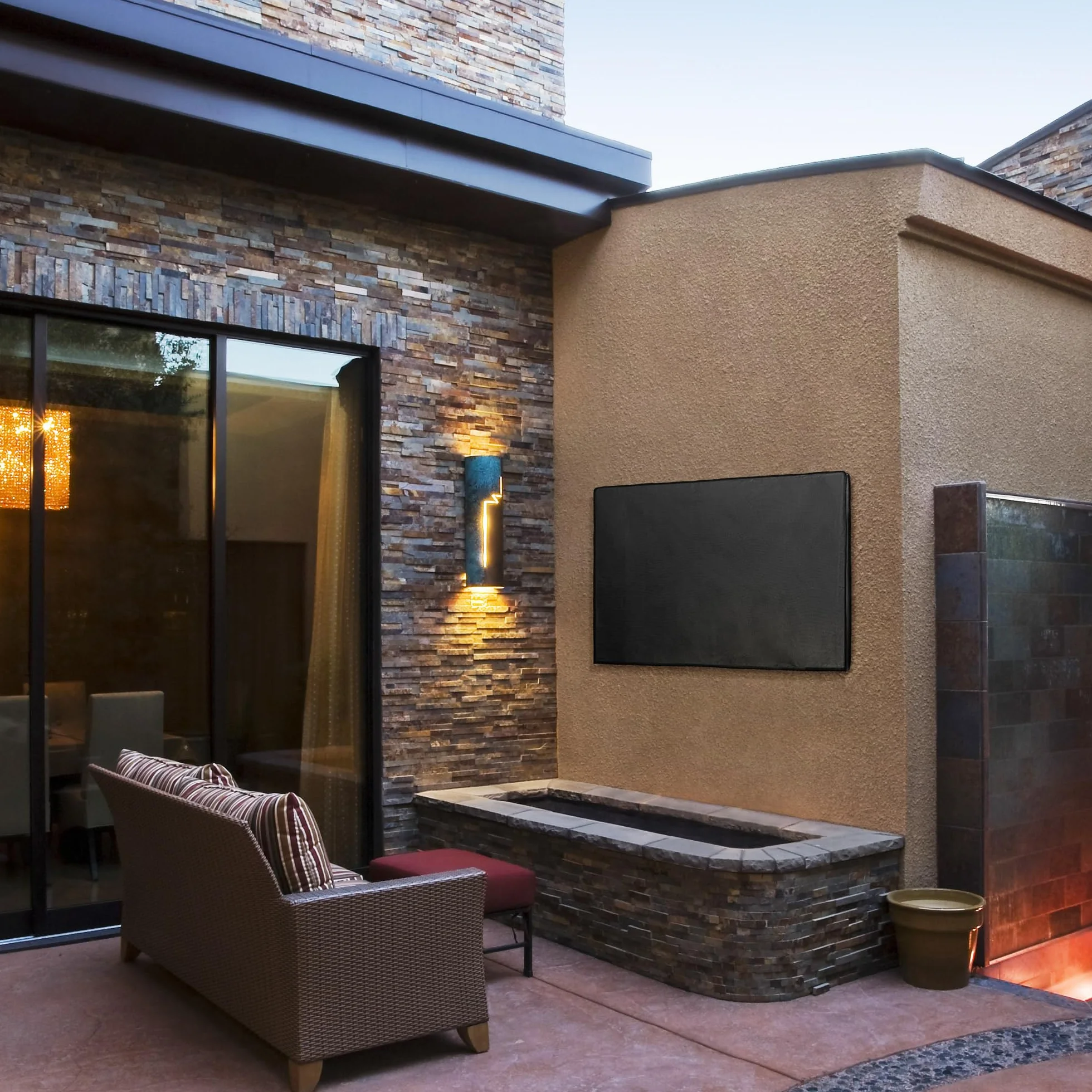 kwmobile Protezione per 49-50" TV Cover Impermeabile Antipolvere Nero