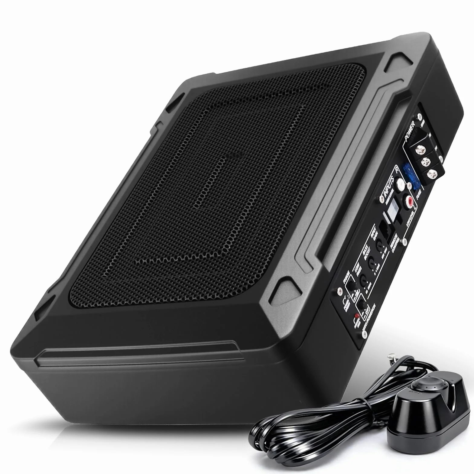 Hodozzy Sottile Subwoofer Attivo Auto, 1000W Max Subwoofer Amplificato, Facile Installazione Subwoofer Auto con Amplificatore Audio Integrato, 8 x 12 Pollici Casse Auto Stereo Compatte Sotto Sedile