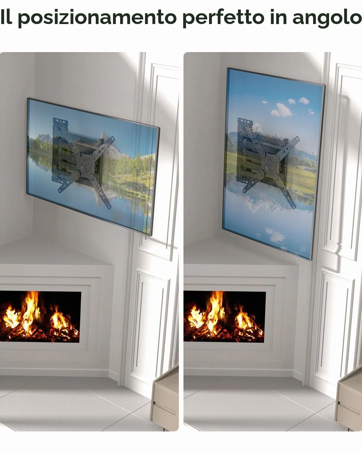 Supporto TV Parete con Braccio Articolato Extra Lungo 1035 mm, 180° Rotazione Supporto TV Monitor per LED/LCD da 17-50 Pollici Fino a 30 kg, Inclinabile Orientabile Estensibile, VESA 300 x 300 mm