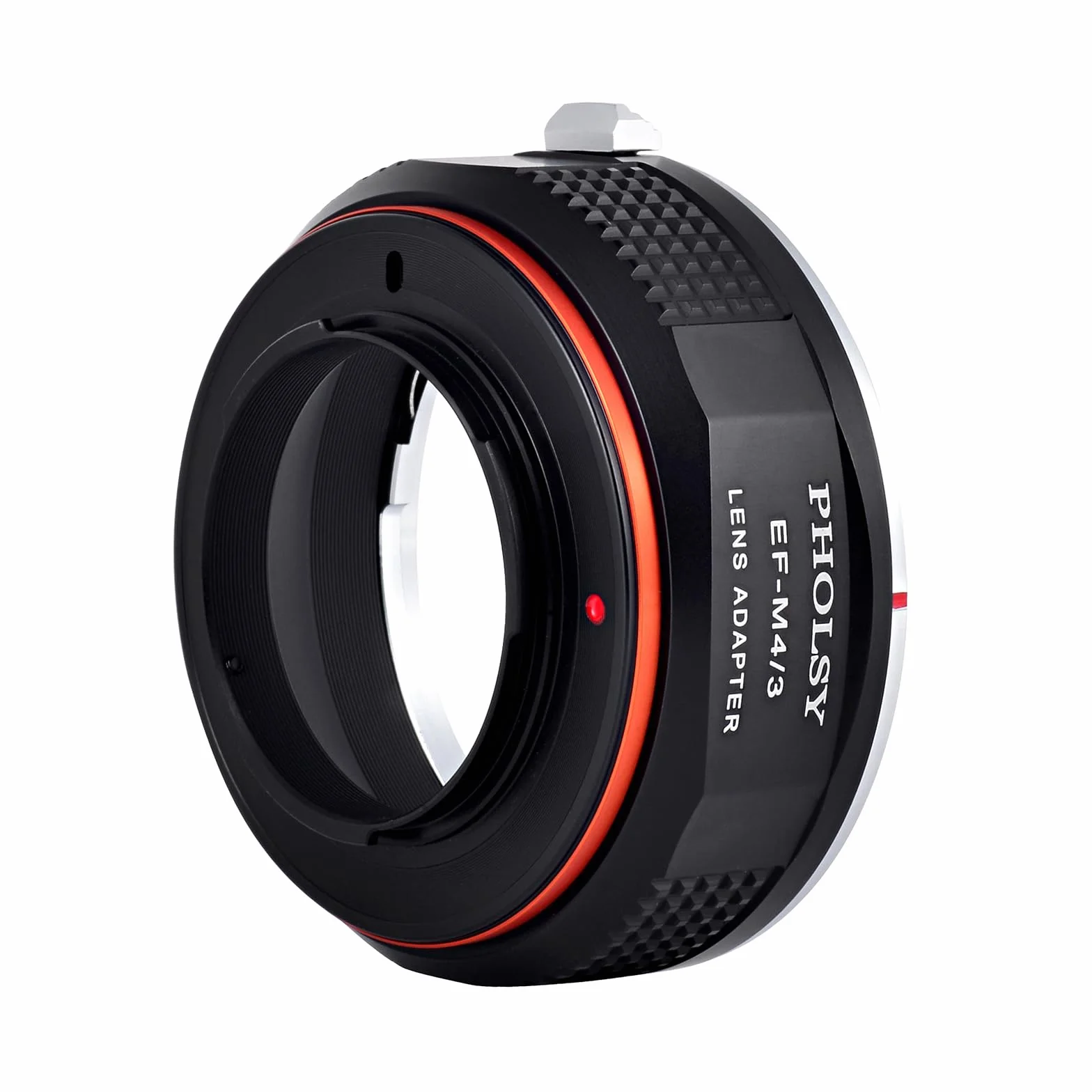 PHOLSY Adattatore di Lente EF-MFT Messa a Fuoco Manuale Compatibile con Obiettivo Canon EOS EF EF-S su Micro Four Thirds M4/3 (MFT Micro 4/3) Corpo Fotocamera Compatibile con Olympus Panasonic Lumix