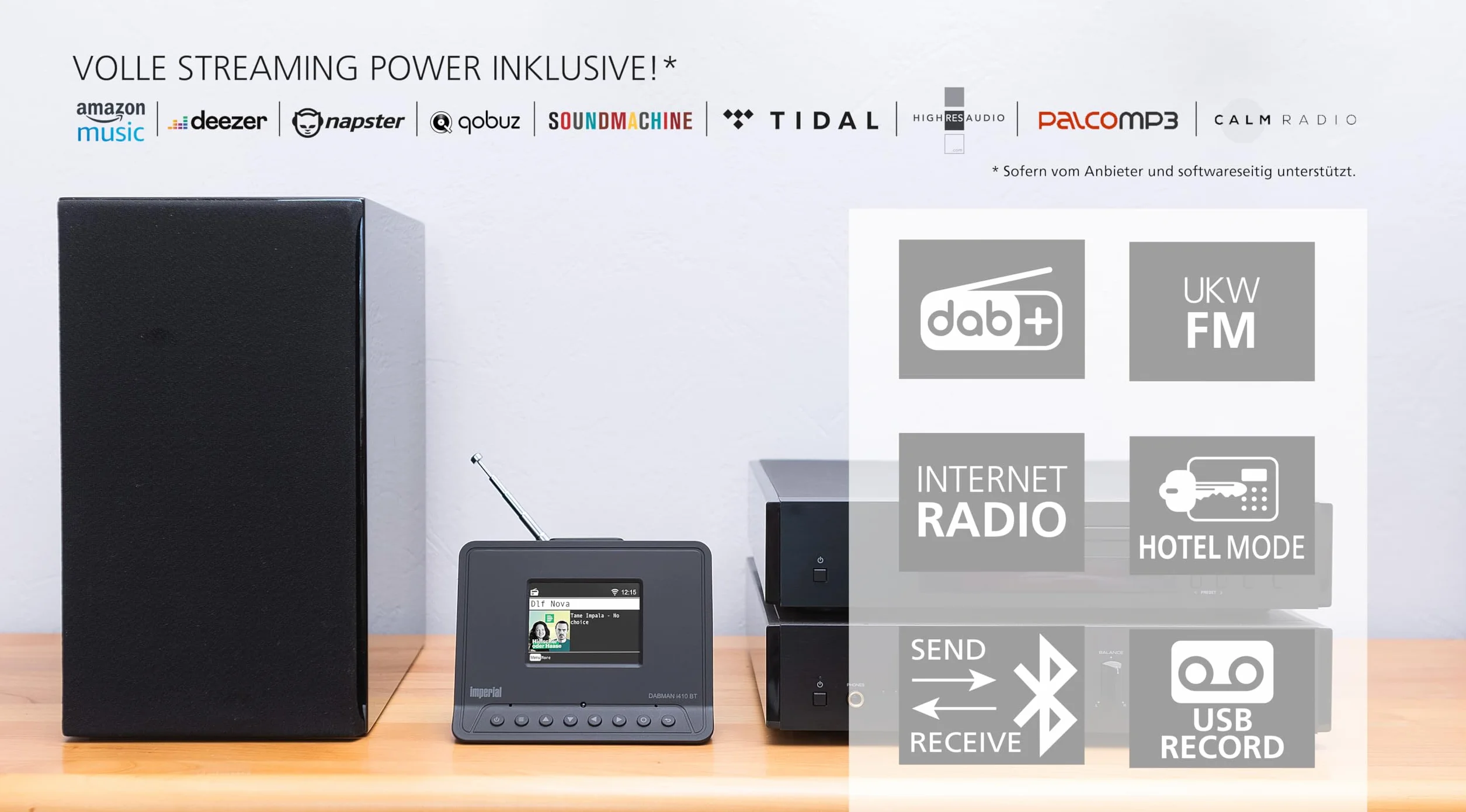 IMPERIAL DABMAN i410 BT Adattatore per impianto HiFi radio Internet DAB+ Bluetooth Nero
