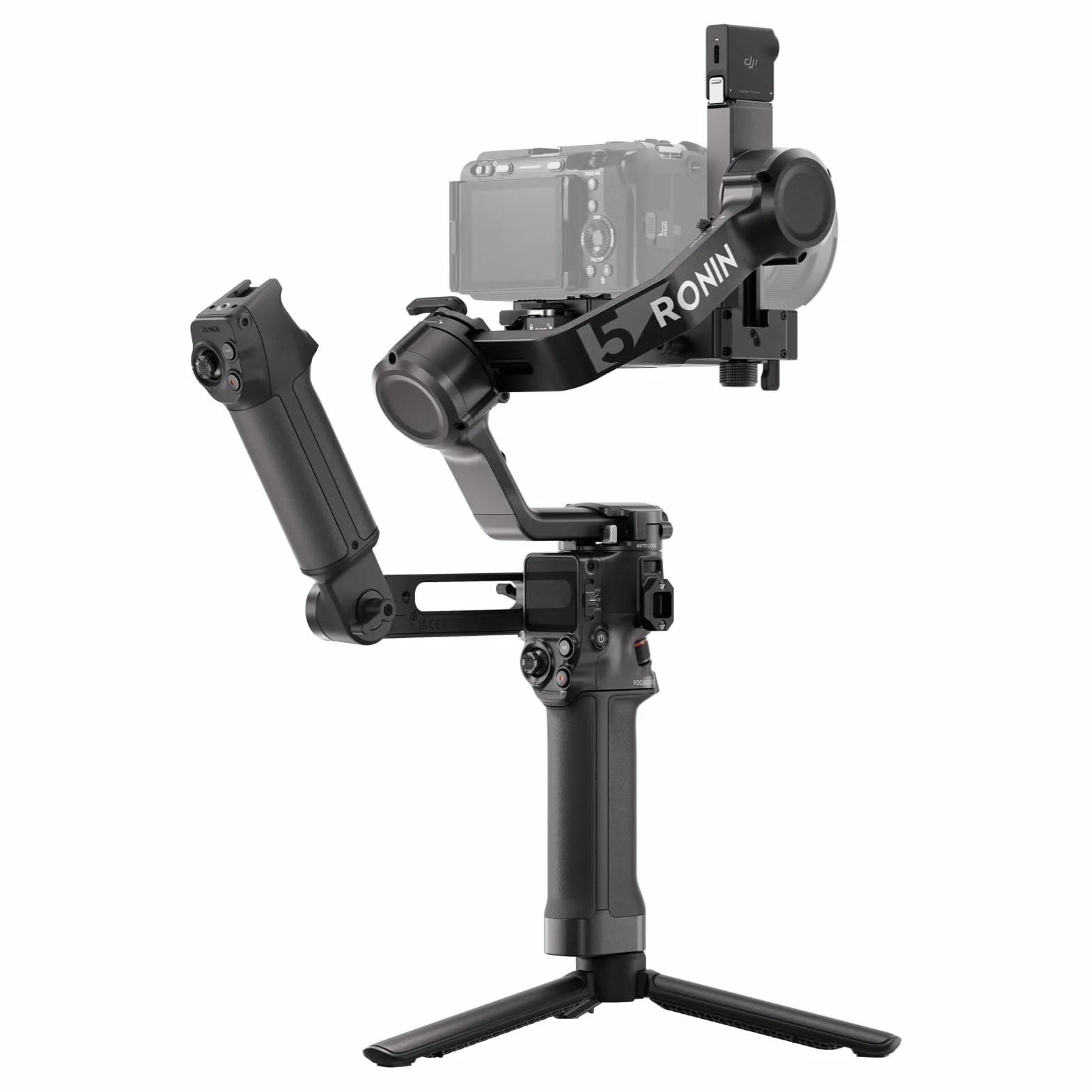 DJI RS 5 Combo, stabilizzatore per fotocamera Canon/Sony/Nikon/Fujifilm, tracciamento intelligente, impugnatura elettronica a valigetta, manopole di regolazione fine, nuovo indicatore dell'asse Z