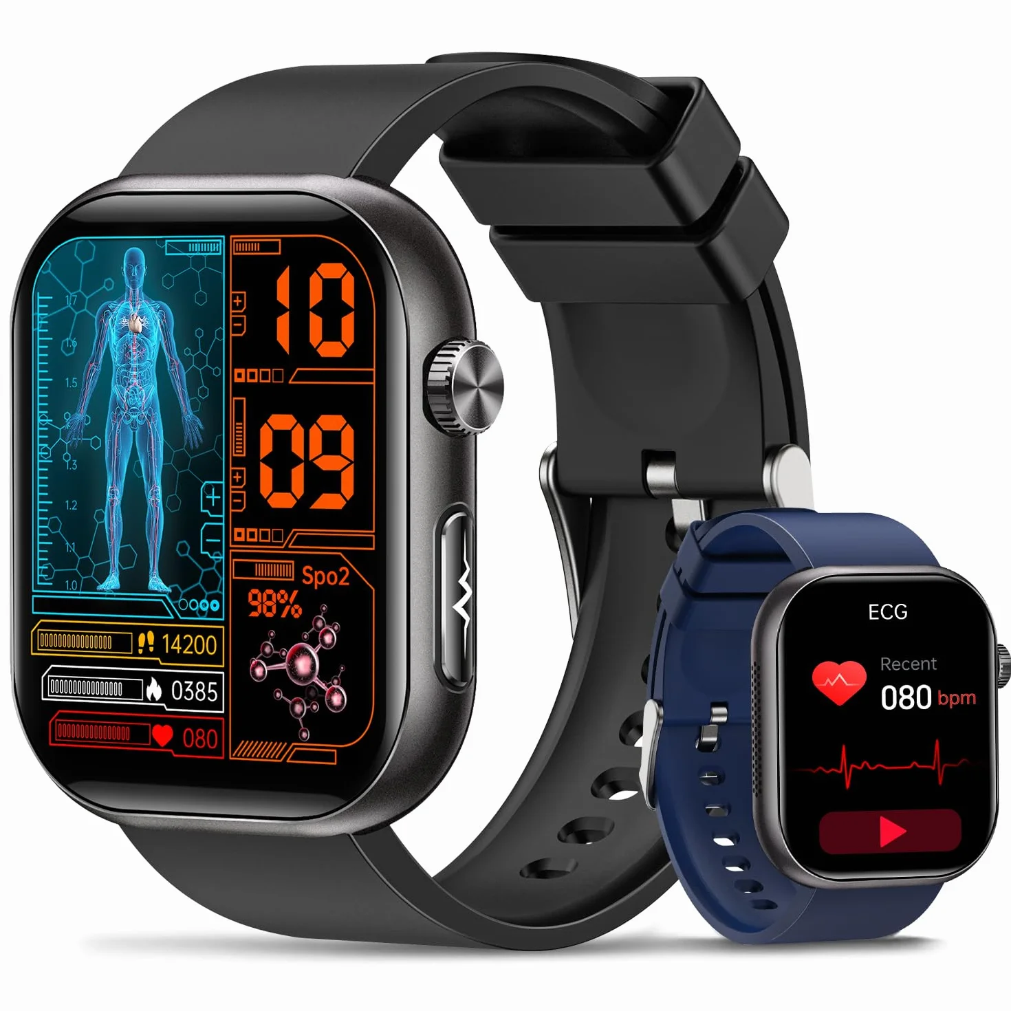 2026 Nuovo Smartwatch Uomo con ECG, HRV, 𝐆li𝐜𝐞m𝐢𝐚, Pressione Sanguigna, 1,97" AMOLED Salute Orologio Fitness con Monitoraggio 24H Cardiofrequenzimetro, SpO2, Sonno, BMI, Temperatura, iOS Android