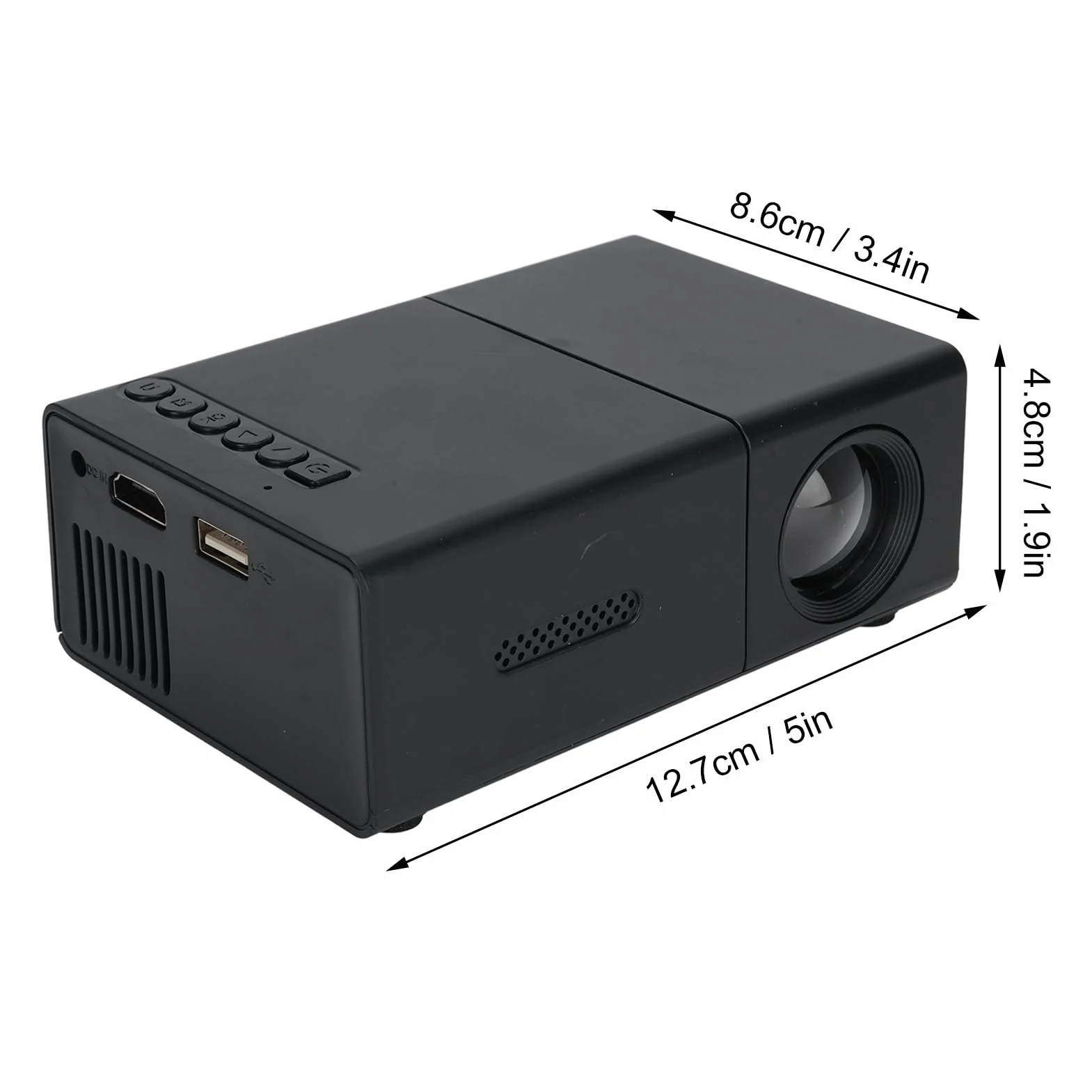VBESTLIFE 1080p Proiettore di Film Portatili Full HD, Altoparlante Incorporato, Compatibile con Laptop per Stick Smartphone TV, per il Campeggio All'aperto di Home Theater