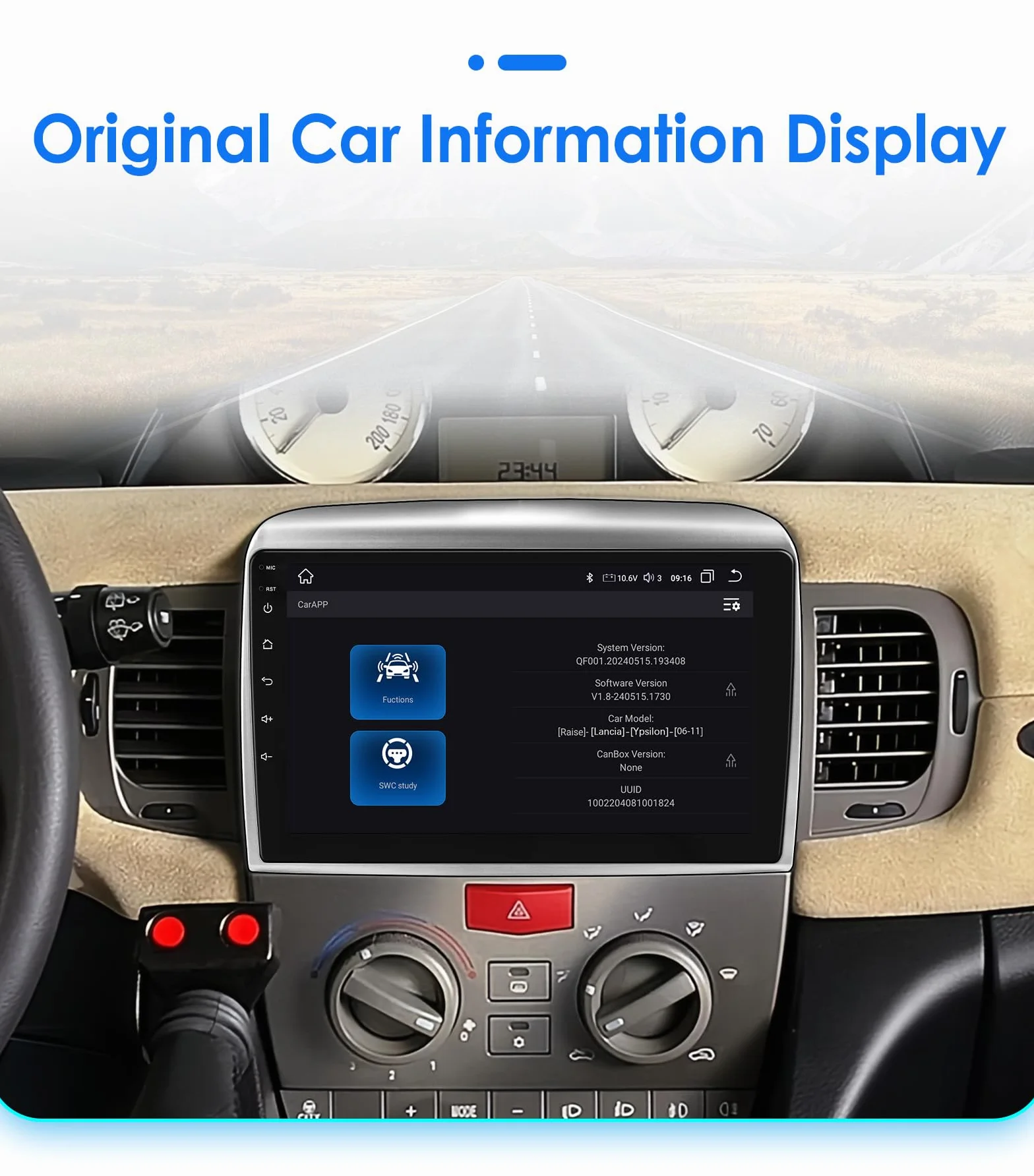 Autoradio Android 13 per Lancia Ypsilon 2006-2011 con Wireless Carplay Android Auto 8-Core 4G+32G Schermo QLED WiFi Navigazione Bluetooth 5.0