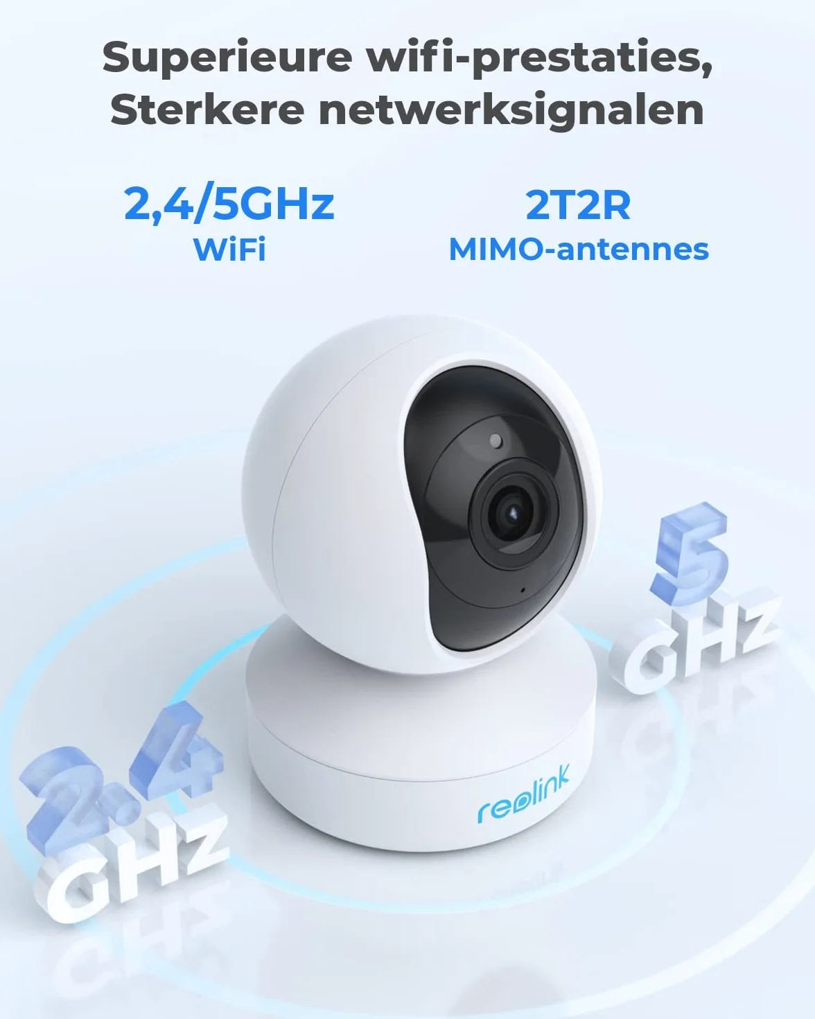 Reolink 5MP PTZ Telecamera WiFi Interno con WiFi 2,4/5 GHz, Videocamera Sorveglianza, 3X Zoom, Sirena &Audio Bidirezionale, Rilevazione del Movimento Baby Monitor, E1 Zoom (Ricondizionato)