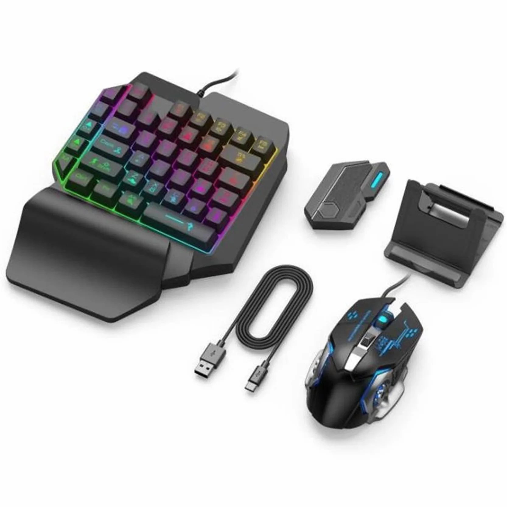 Gamepad Mobile per Controller Tastiera Gaming Mouse Converter Bluetooth per IOS Android Game Adapter, Mix SE Set