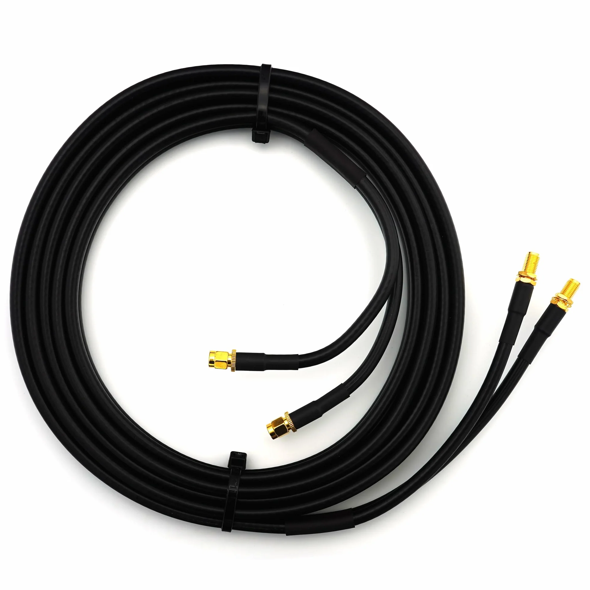 5m RP-SMA Maschio a Femmina Cavo Coassiale Doppio — RPSMA Cavo antenna esterno di prolunga 5 metri a bassa perdita Twin HF-240 (equivalente a LMR 240) — adattatore per Router Wireless Antenna WiFi