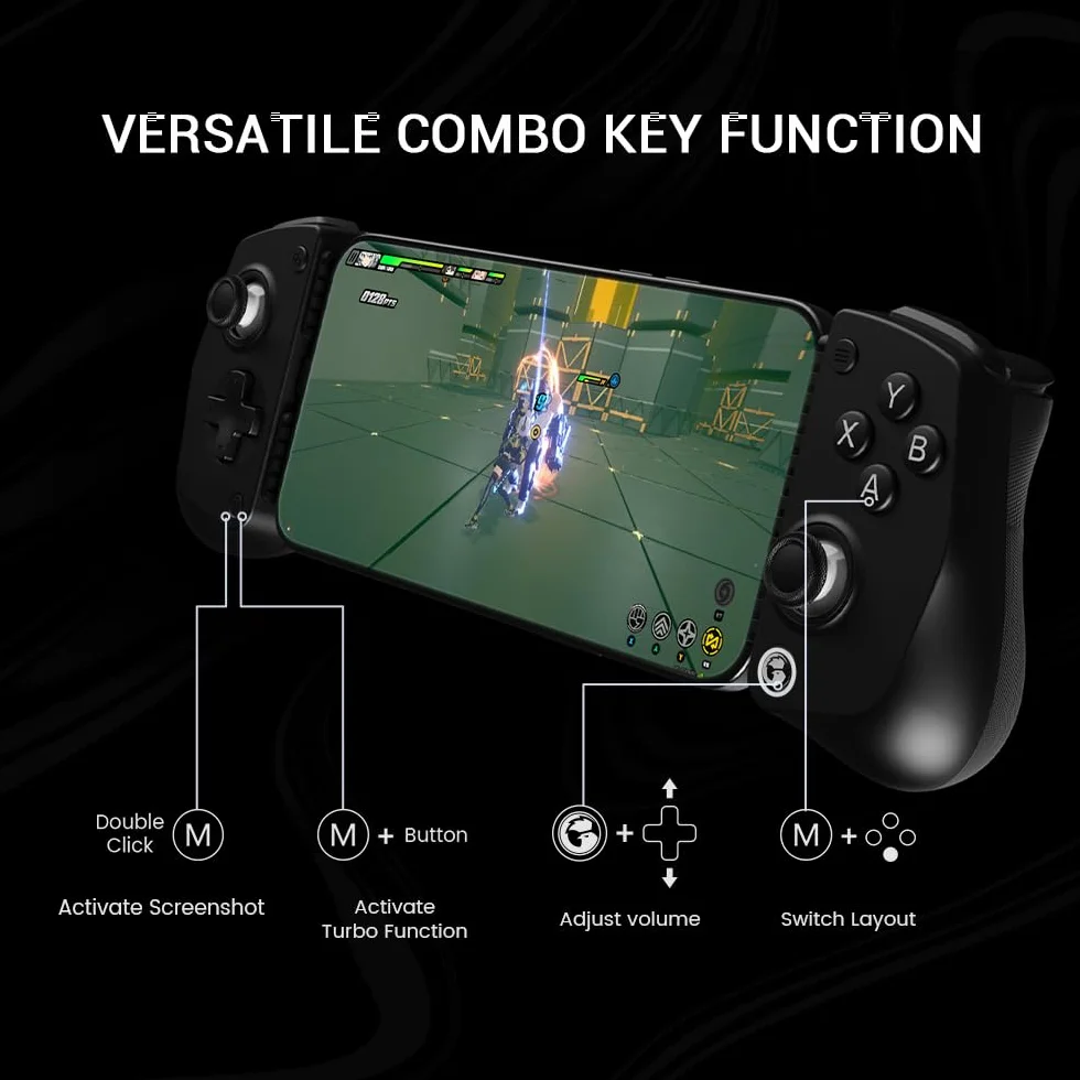 GameSir X5 Lite Mobile Gaming Controller per Android e iPhone Serie 15/16 (USB-C), Joystick ad effetto Hall, impugnatura ergonomica e leggera - Gioca a Genshin Impact e Zenless Zone Zero，Plug and play