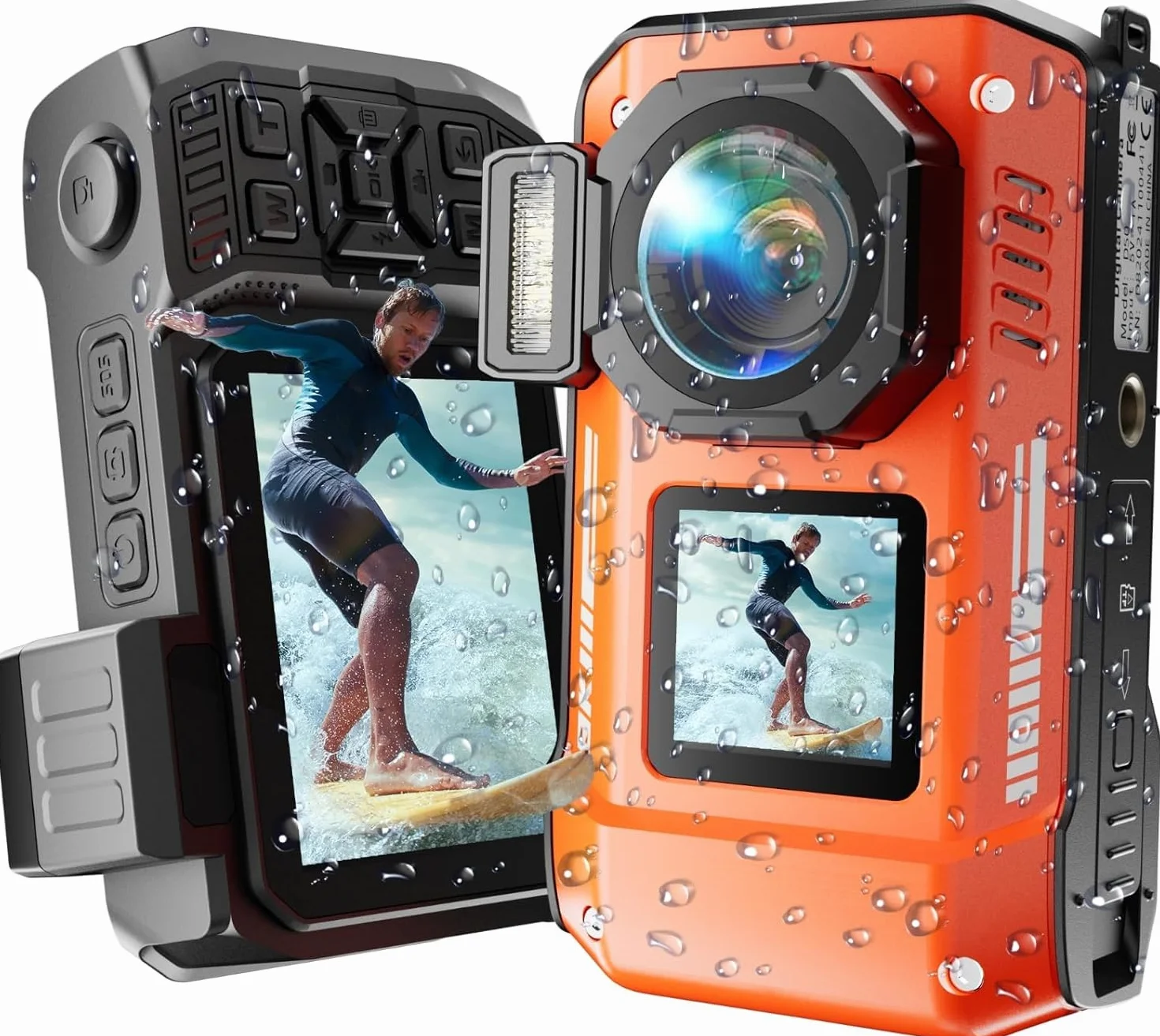 MaxMango D50 33FT Macchina Fotografica Subacquea Impermeabile, 8K 70MP Fotocamera Digitale con 16 GB di Scheda, Doppio Schermo 2.8'' per Selfie, 18x Zoom, Resistente a Polvere e Urti per Snorkeling