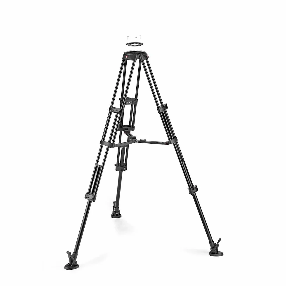 Manfrotto Kit Treppiede con Testa Video Fluida Manfrotto 504X e Treppiede Doppio Tubo in Alluminio, con Stabilizzatore Centrale, per Reflex, Mirrorless,Camcoder, con Sacca per Trasporto, Portata 12 kg
