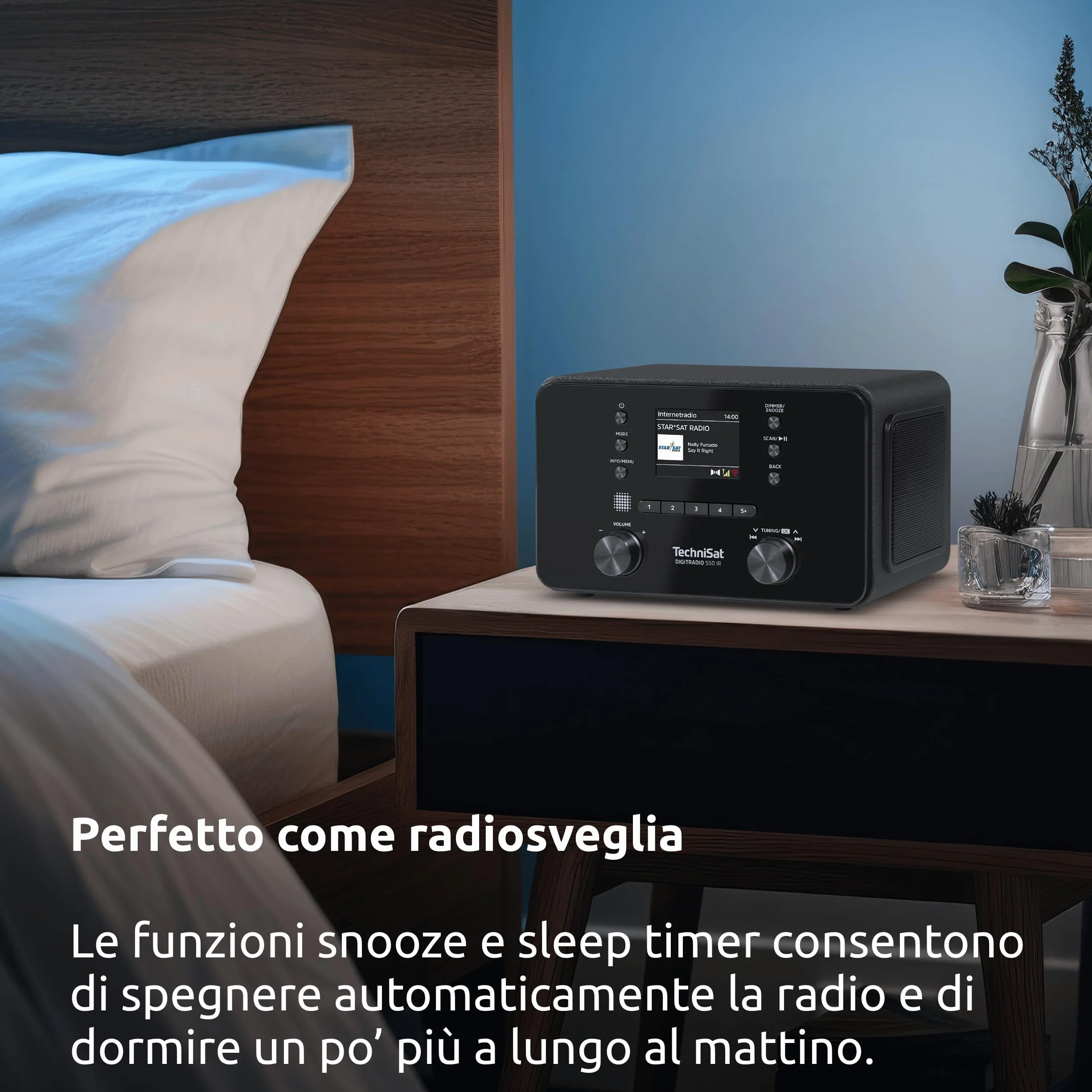 TechniSat DIGITRADIO 550 IR Radio internet stereo DAB+ FM WLAN Bluetooth controllo app sveglia nero