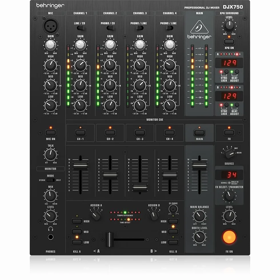 Behringer Pro Djx750 Mixer Digitale 5 Canali Con Effetti