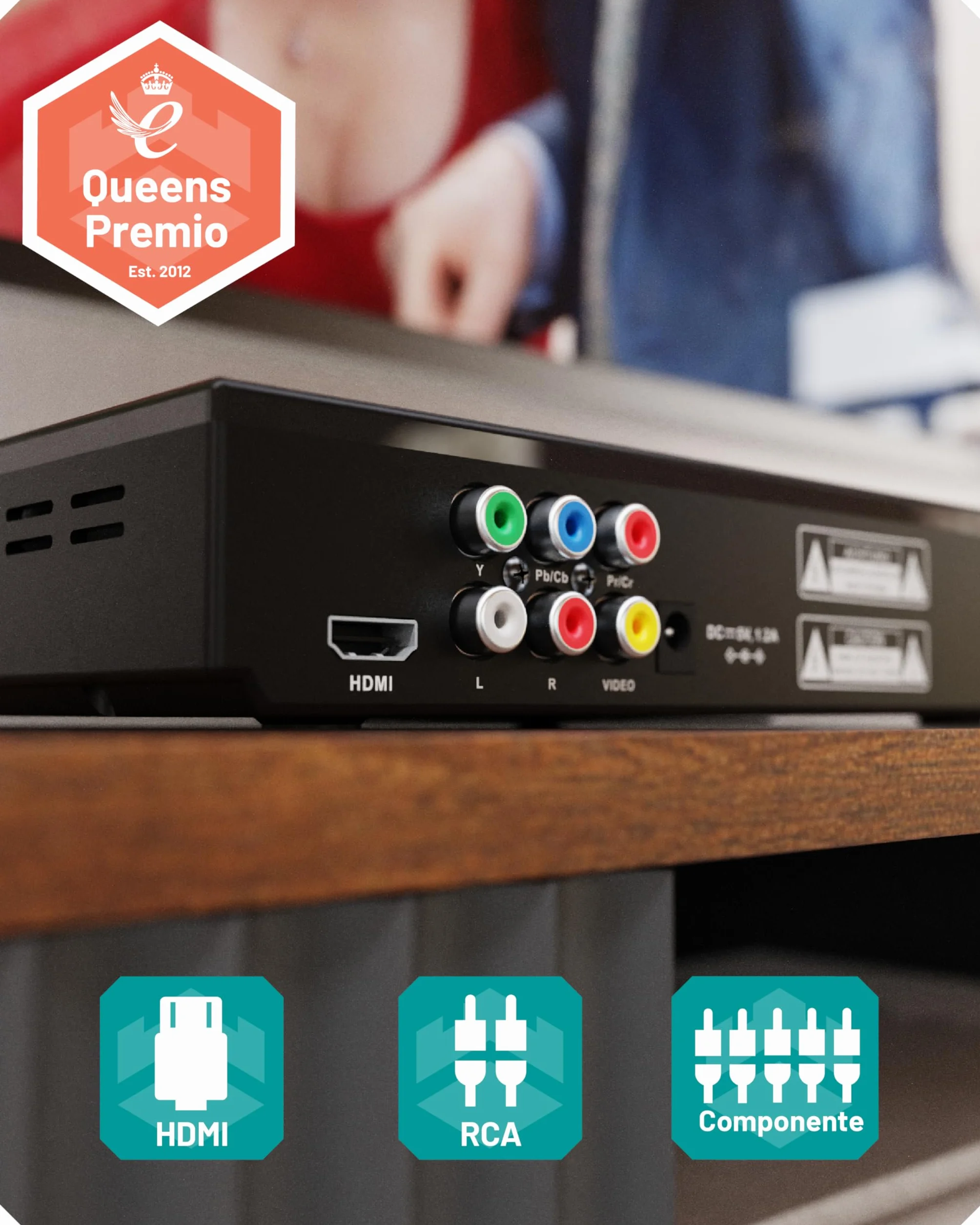 Lettore DVD per TV HDMI | DVD Player con Riproduzione di Dischi Multi Regione | Lettori per TV 1080 HD con Connettività HDMI RCA e AV | Riproduzione USB & MP3 | Oakcastle DVD100