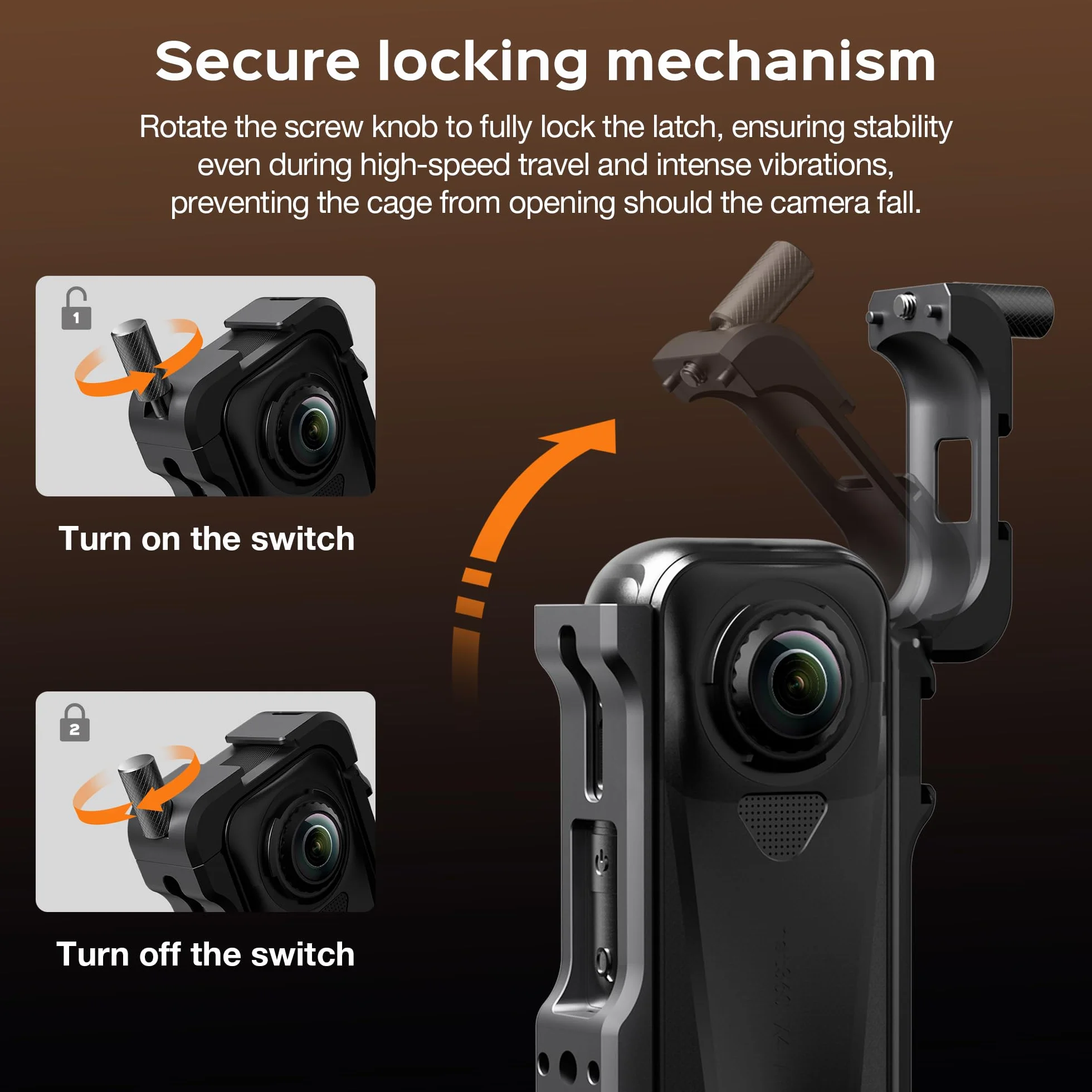 Amazear Gabbia Custodia protettiva in metallo per Insta360 X4 Air Accessori, Insta 360 X4 Air Multifunzione, telaio in alluminio robusto con chiusura rapida