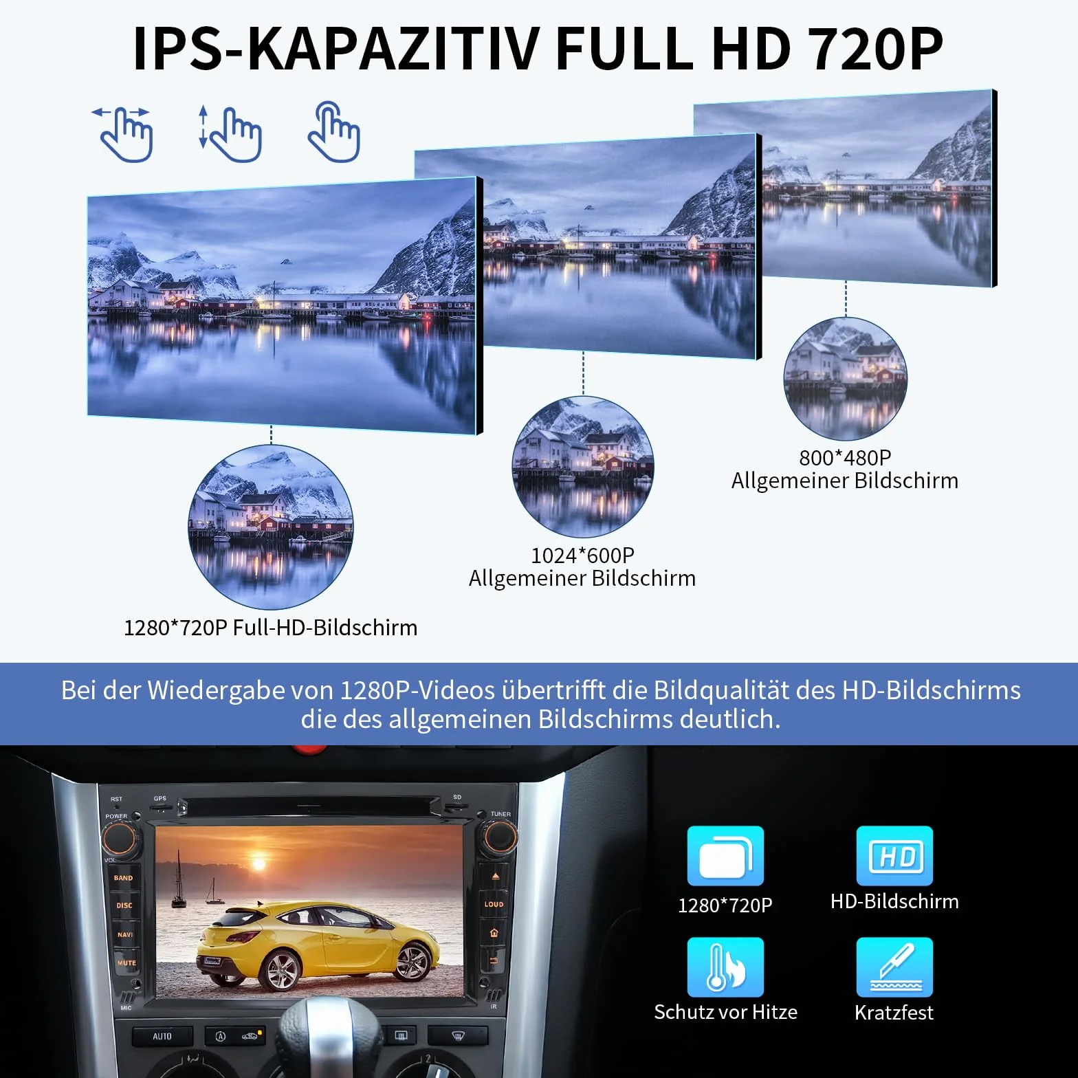 [Android 13.0 4GB+64GB 2.0Ghz] Autoradio Bluetooth Carplay 2 DIN per Opel, Autoradio da 7 Pollici con Schermo WiFi/GPS/RDS/CD DVD/USB/FM/SD/RCA, Supporta il Controllo Del Volante