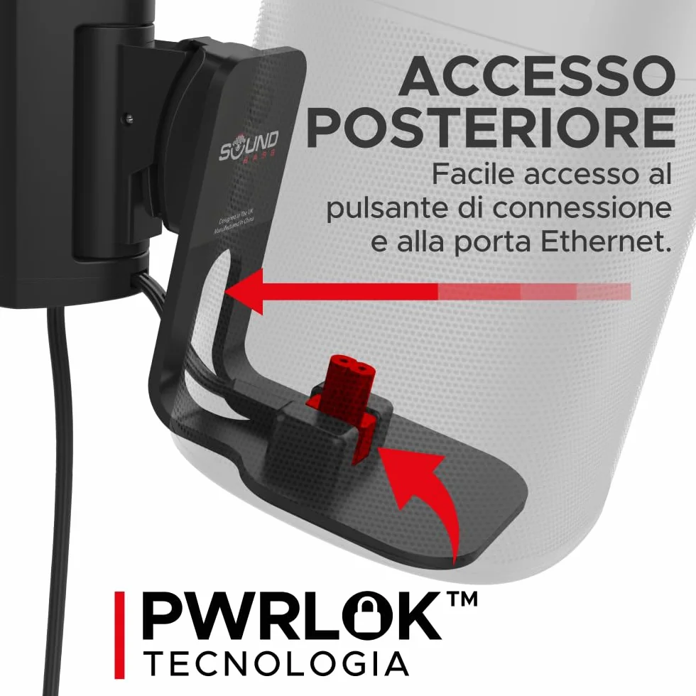 Sound bass ONE, Staffa per Montaggio a Parete, Inclinabile e Girevole, Nero, Doppio, Compatibile con ONE, ONE Gen 2, ONE SL & Play:1, Installazione Semplice, Include Kit di Montaggio