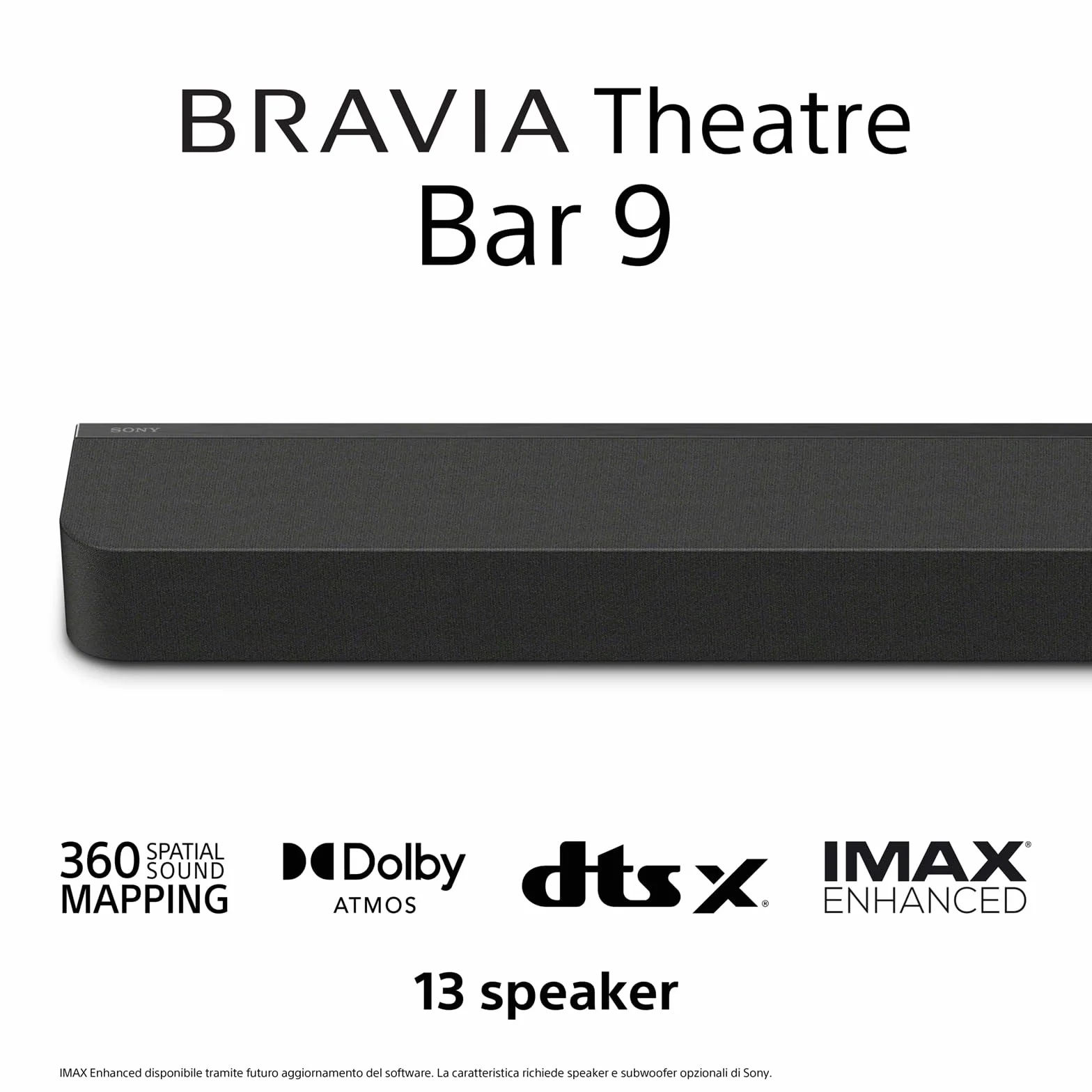 Sony BRAVIA Theatre Bar 9 – Dolby Atmos single soundbar, DTS:X, 13 speakers, Wi-Fi, Bluetooth, 360 Spatial Sound Mapping, Hi Res Audio, Nera, HT-A9000