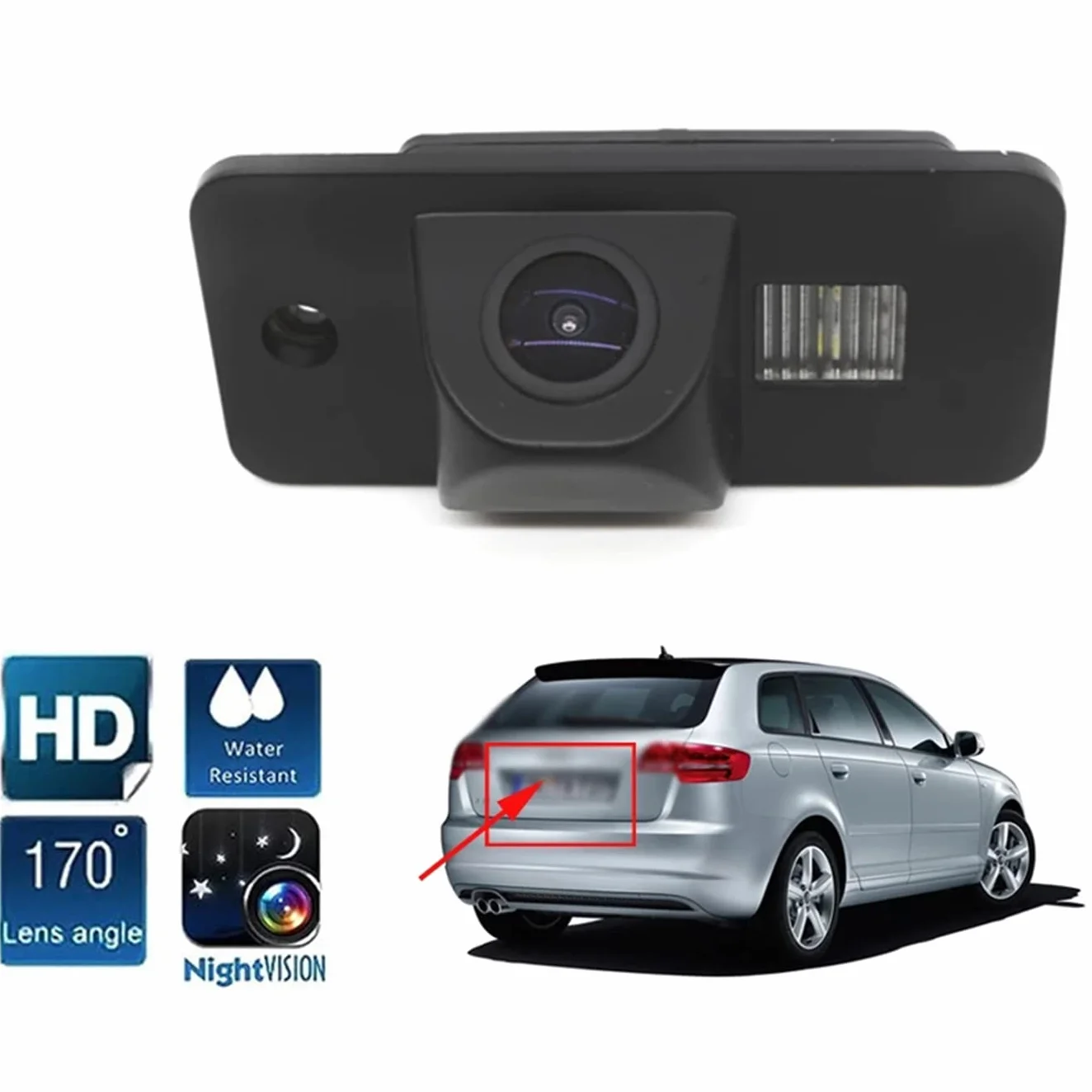 Telecamera retromarcia per retromarcia per Auto Telecamera di parcheggio per retromarcia HD per A/UDI A3 (8P) 2004 2005 2006 2007 2008 2009 2010 2011 2012