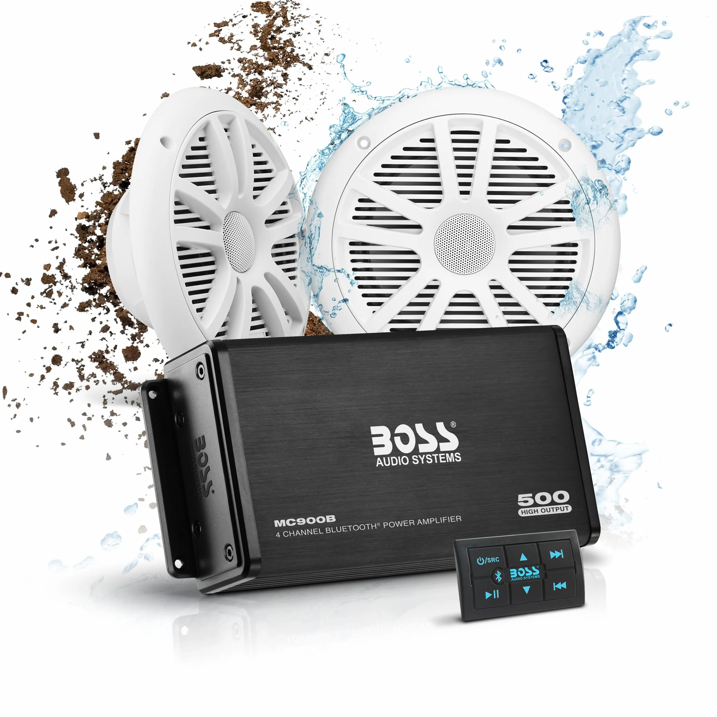 Boss Audio ASK902B.6 Amplificatore Bluetooth a 4 canali, 500 W, con Due Altoparlanti da 180 W