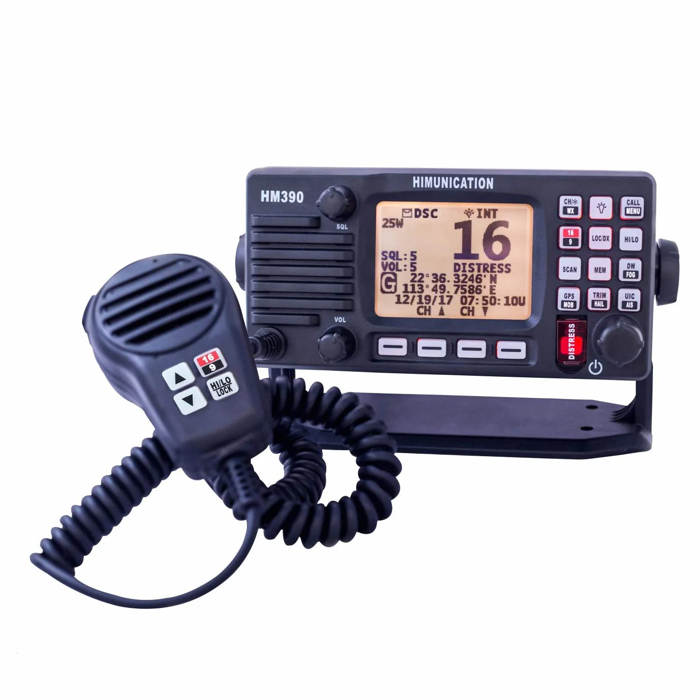 Radio VHF Marina Fissa con Dsc GPS Nmea0183, Grigio Scuro