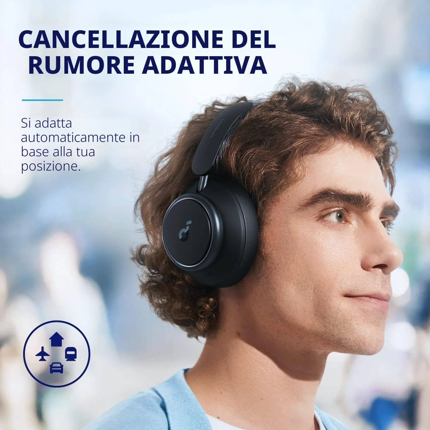 Soundcore by Anker Space Q45 Cuffie Bluetooth Cancellazione Attiva Rumore Adattiva fino al 98%, Riproduzione 50 ore, App, Suono Wireless LDAC Hi-Res, Confortevoli, Chiamate Chiare, Bluetooth 5.3