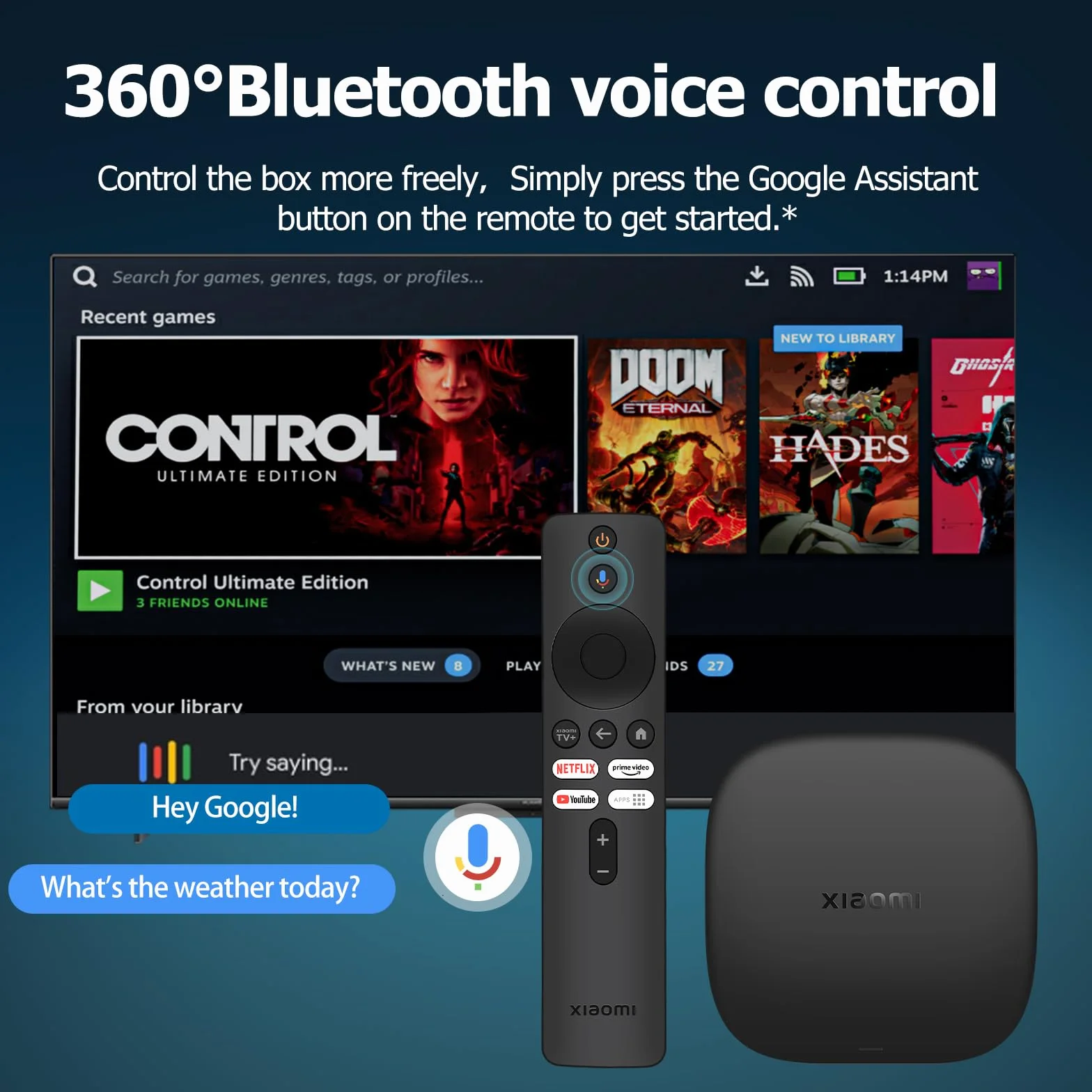 Xiaomi TV Box S (3nd Gen) - 4K Ultra HD, Potente procesador,2GB RAM, 32GB Memoria Smart TV Box, Google TV, Dolby Vision, HDR10+, Dolby Atmos, DTS-X, Wireless Projection, WiFi 6, Nero