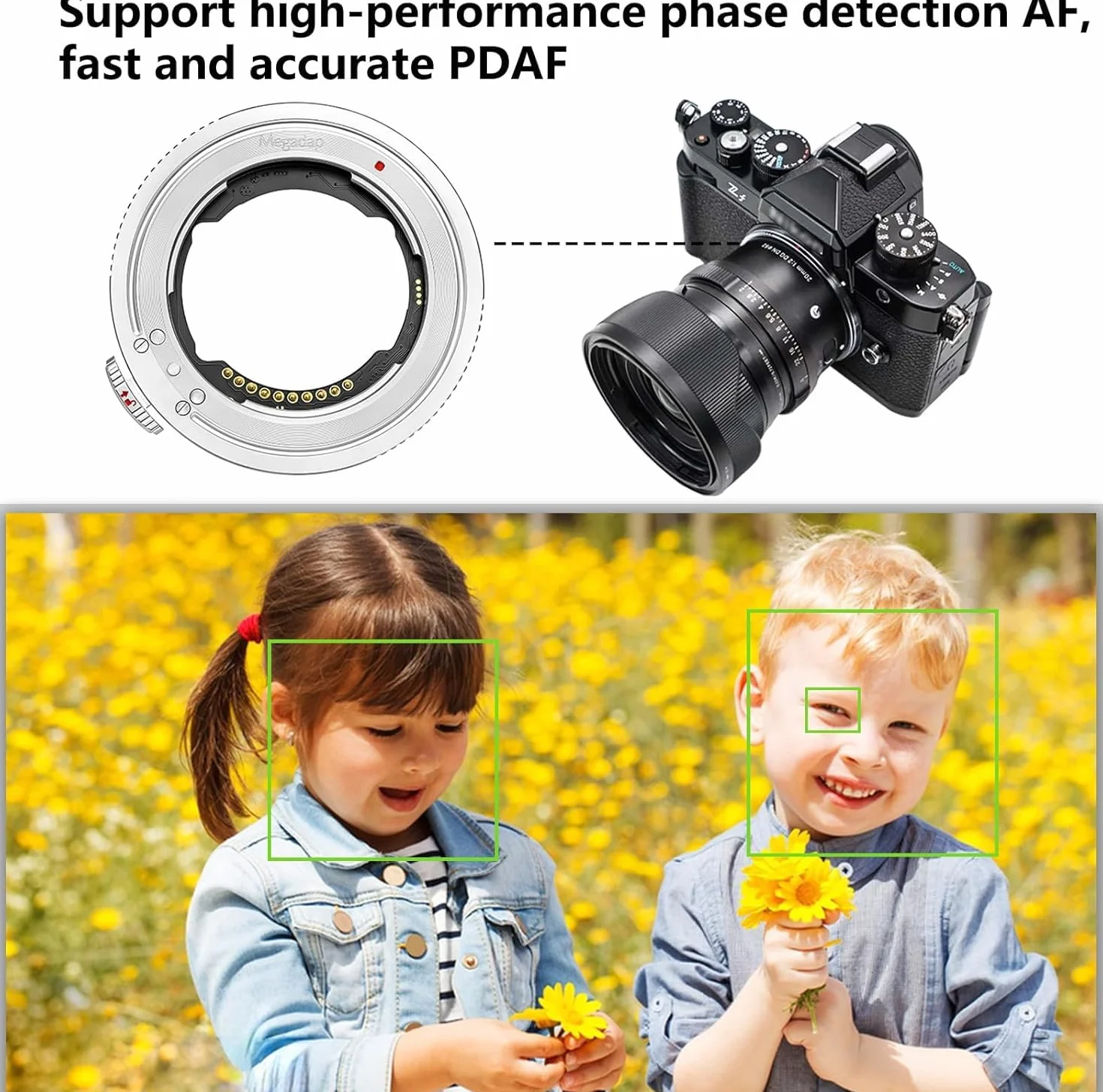 Adattatore di messa a fuoco automatica Megadap ETZ21 Por+ compatibile con obiettivo Sony FE Sigma Tamron Serie FE per fotocamera Nikon Z Mount Zf Z9 Z8 Z7 Z6 Z6III Z7II Z6II Z5 Z50 Z30 ZFC